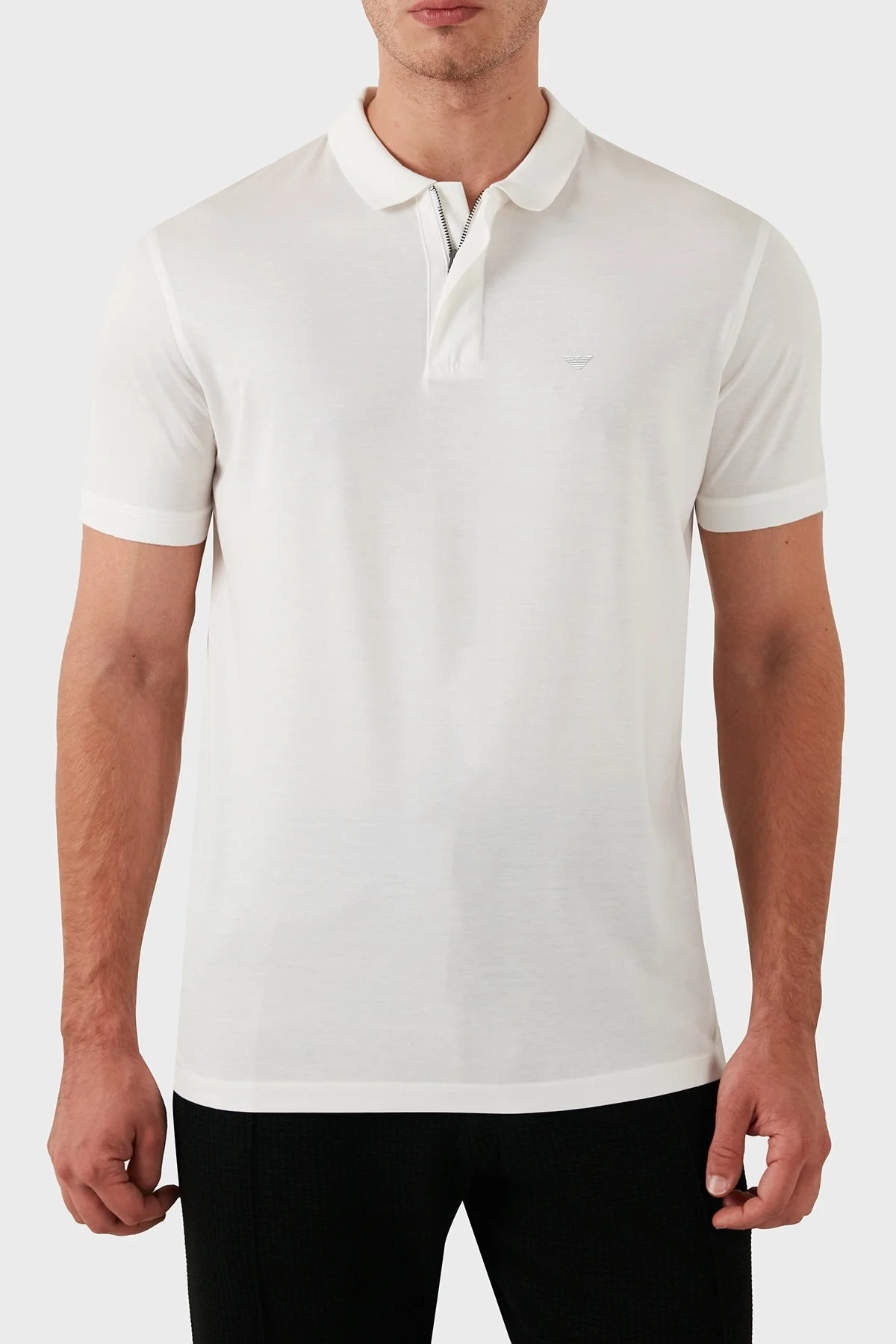 Emporio Armani Pamuklu Regular Fit Erkek Polo Yaka T Shirt EM000312 AF10761 U0003 BEYAZ - 1