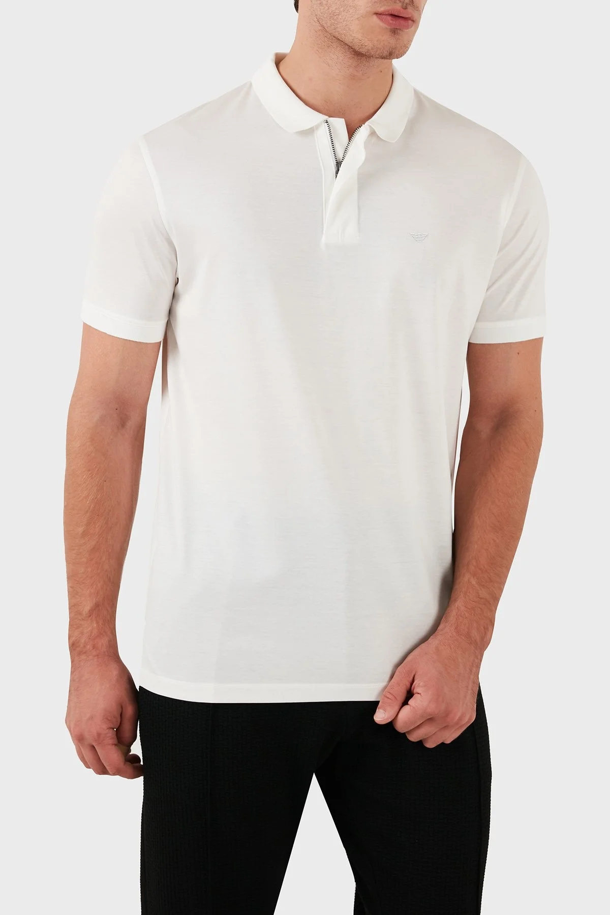 Emporio Armani Pamuklu Regular Fit Erkek Polo Yaka T Shirt EM000312 AF10761 U0003 BEYAZ - 4