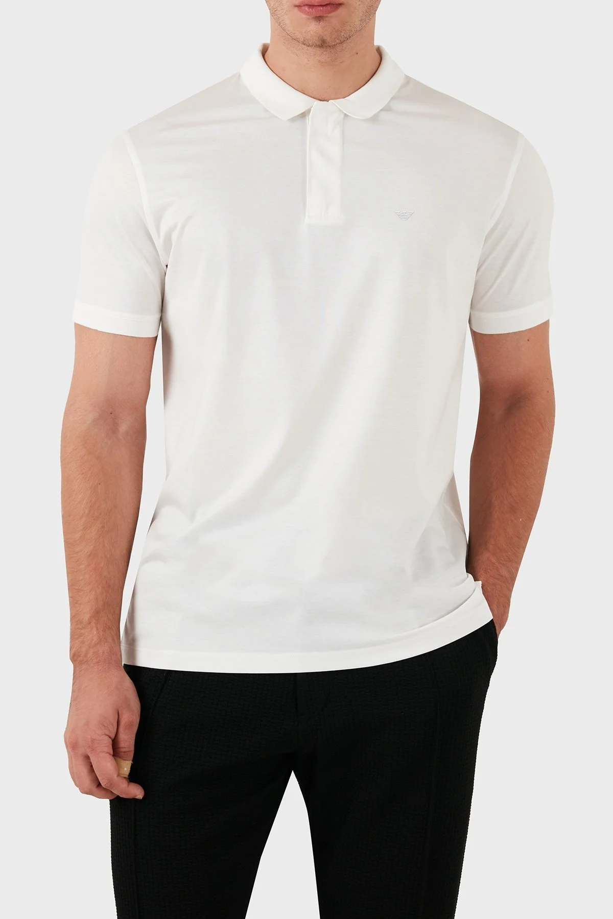Emporio Armani Pamuklu Regular Fit Erkek Polo Yaka T Shirt EM000312 AF10761 U0003 BEYAZ - 5
