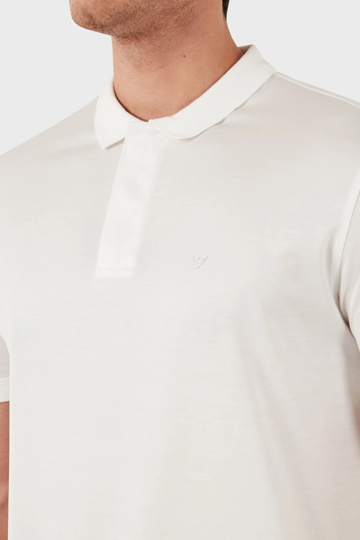 Emporio Armani Pamuklu Regular Fit Erkek Polo Yaka T Shirt EM000312 AF10761 U0003 BEYAZ - 7