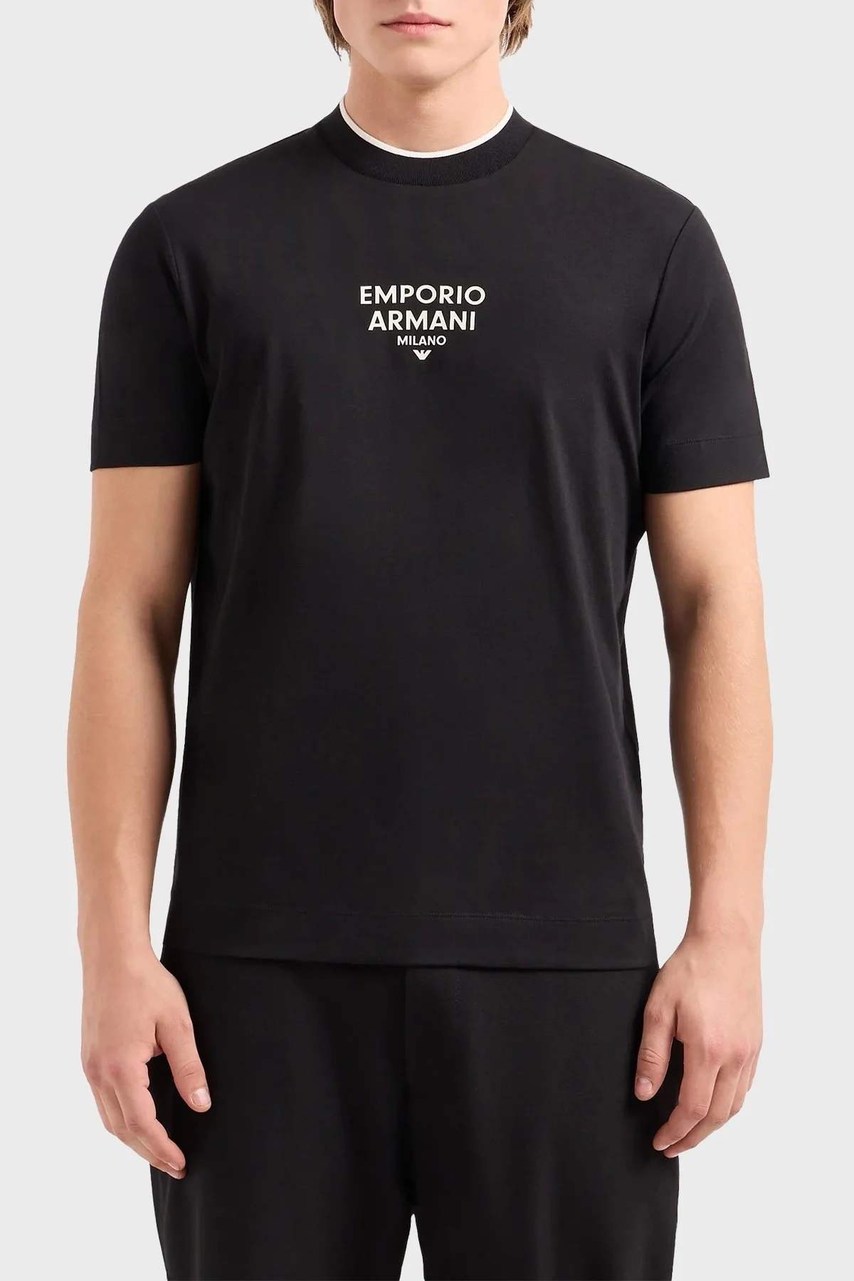 Emporio Armani Pamuklu Regular Fit Erkek T Shirt 3D1T73 1JPZZ 0067 SİYAH - 1
