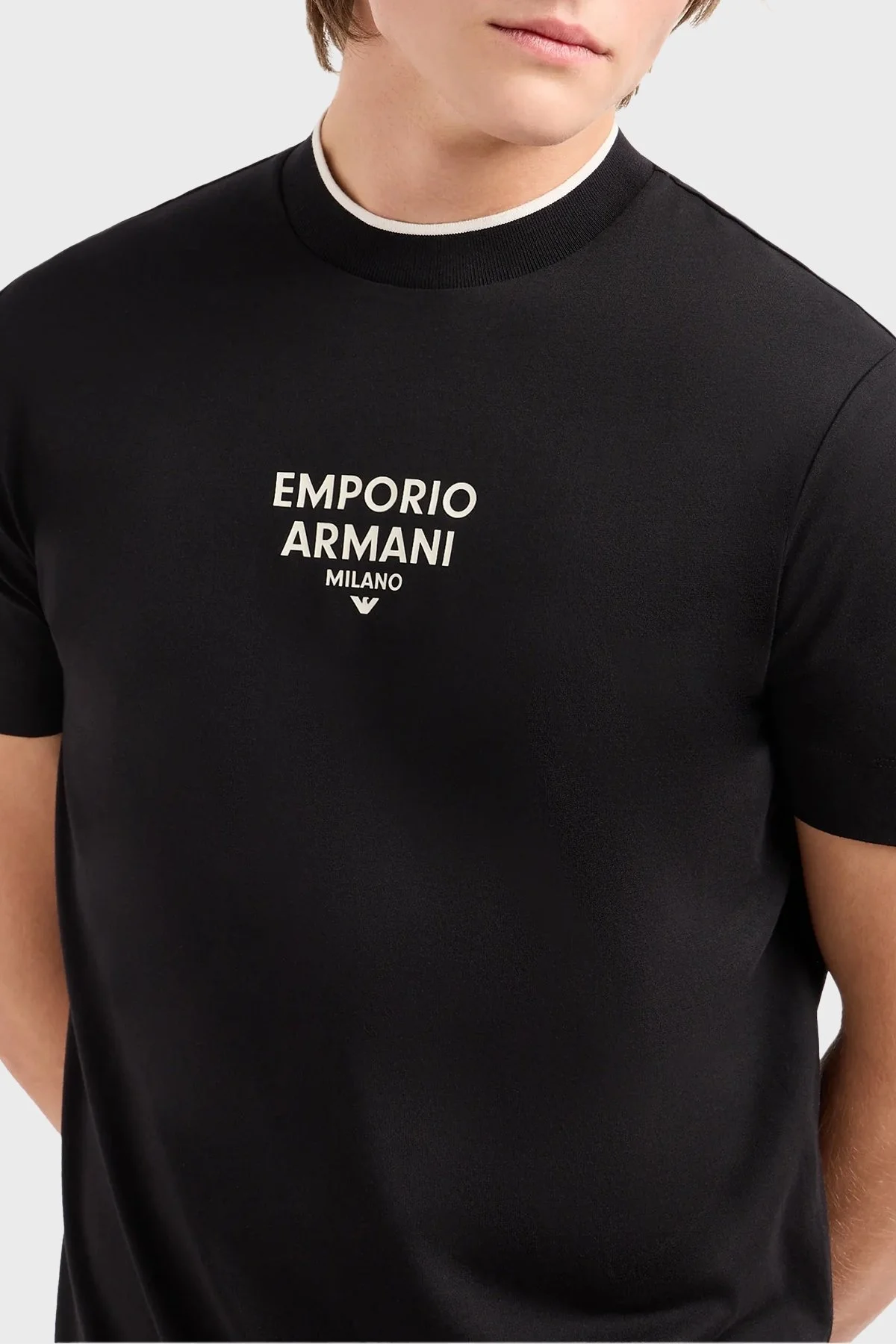 Emporio Armani Pamuklu Regular Fit Erkek T Shirt 3D1T73 1JPZZ 0067 SİYAH - 4