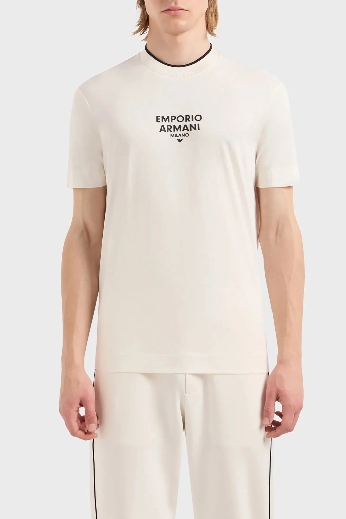 Emporio Armani Pamuklu Regular Fit Erkek T Shirt 3D1T73 1JPZZ 01A4 EKRU - 1