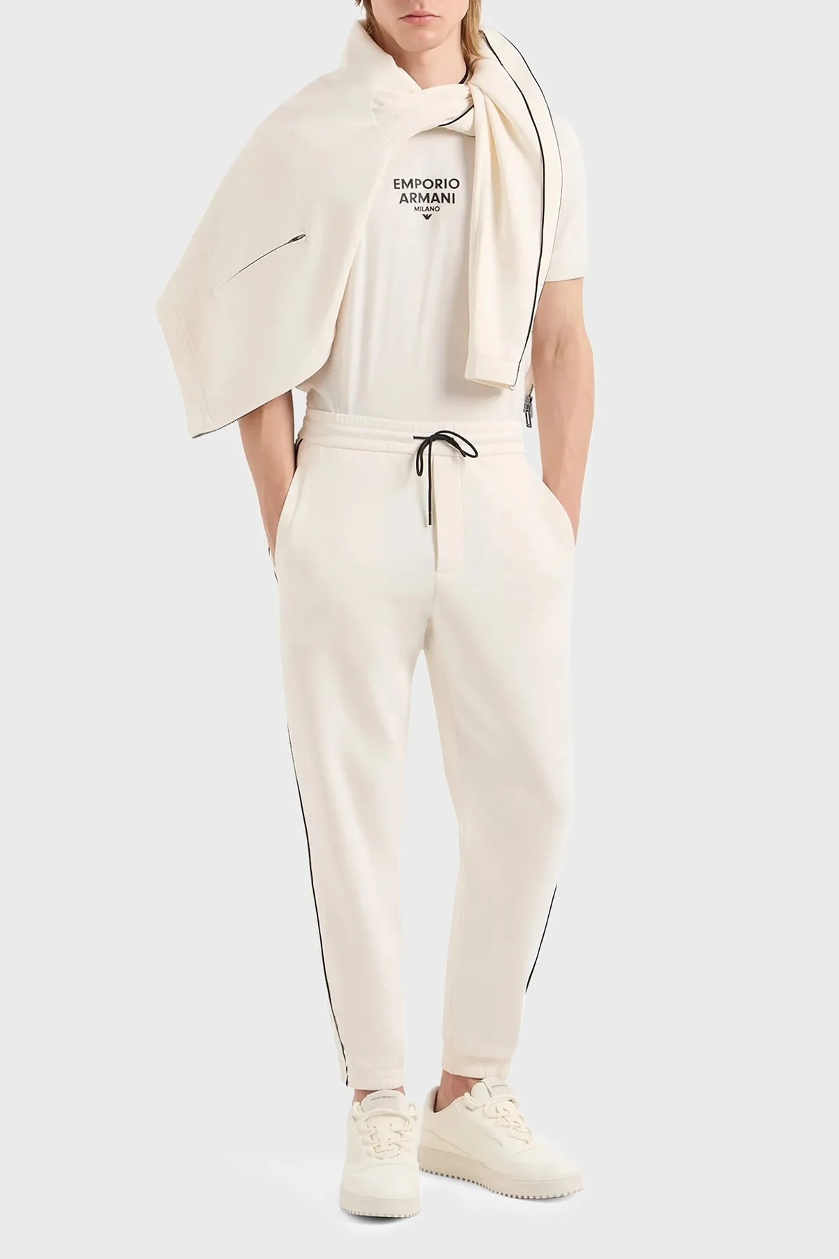 Emporio Armani Pamuklu Regular Fit Erkek T Shirt 3D1T73 1JPZZ 01A4 EKRU - 2