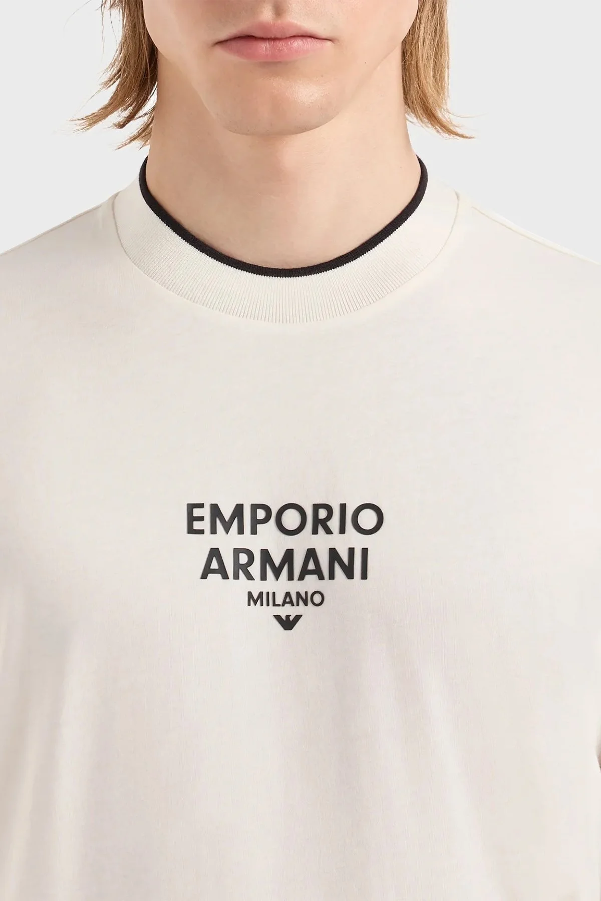 Emporio Armani Pamuklu Regular Fit Erkek T Shirt 3D1T73 1JPZZ 01A4 EKRU - 4