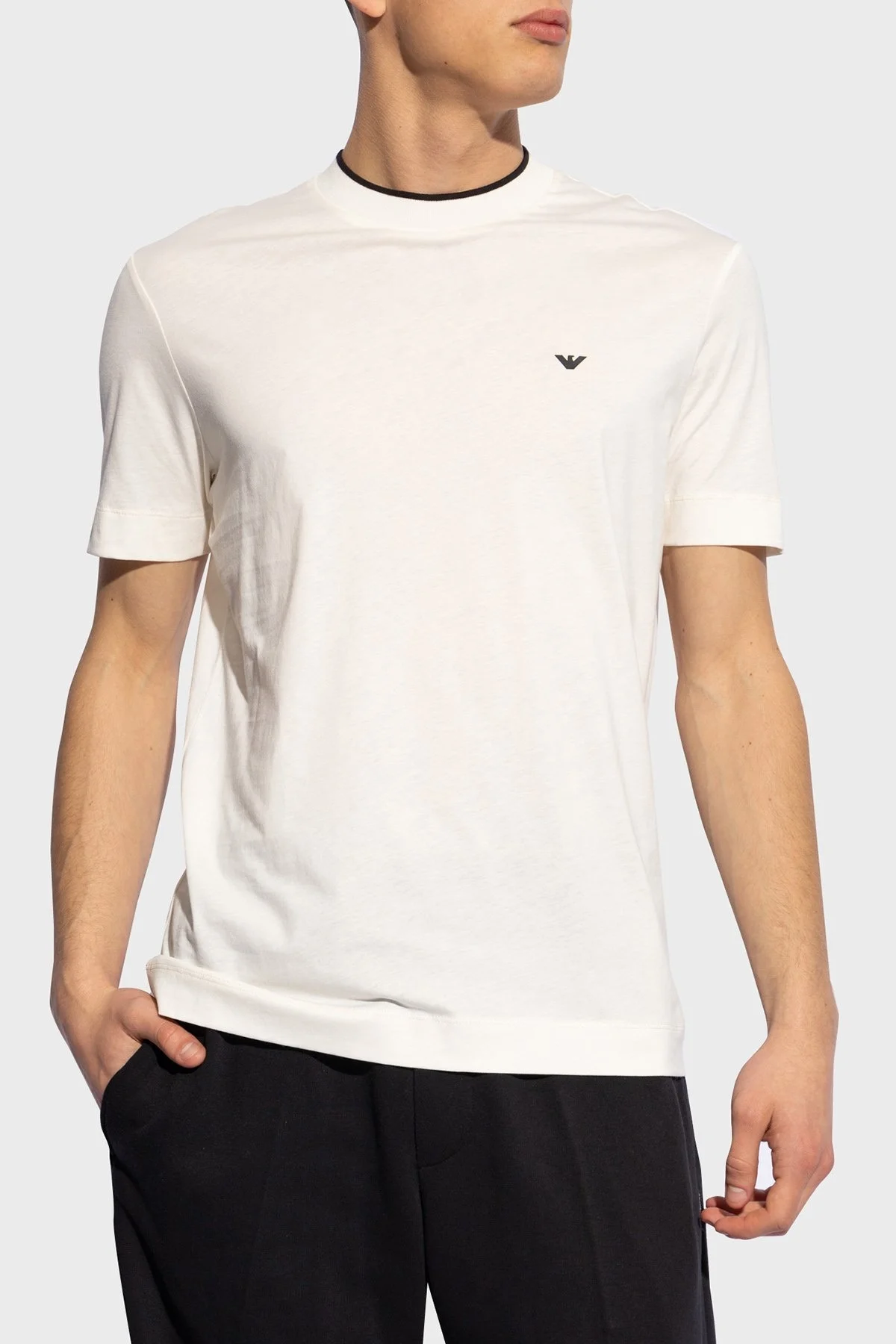 Emporio Armani Pamuklu Regular Fit Erkek T Shirt 3D1T73 1JPZZ 01B4 EKRU - 1