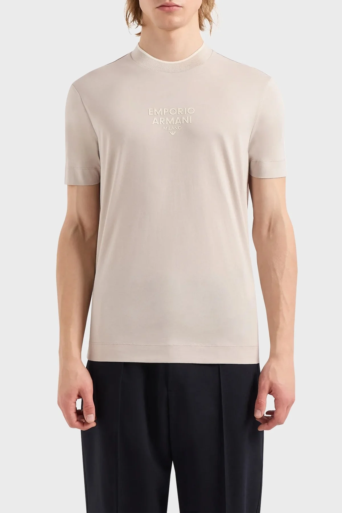 Emporio Armani Pamuklu Regular Fit Erkek T Shirt 3D1T73 1JPZZ 06H6 BEJ - 5