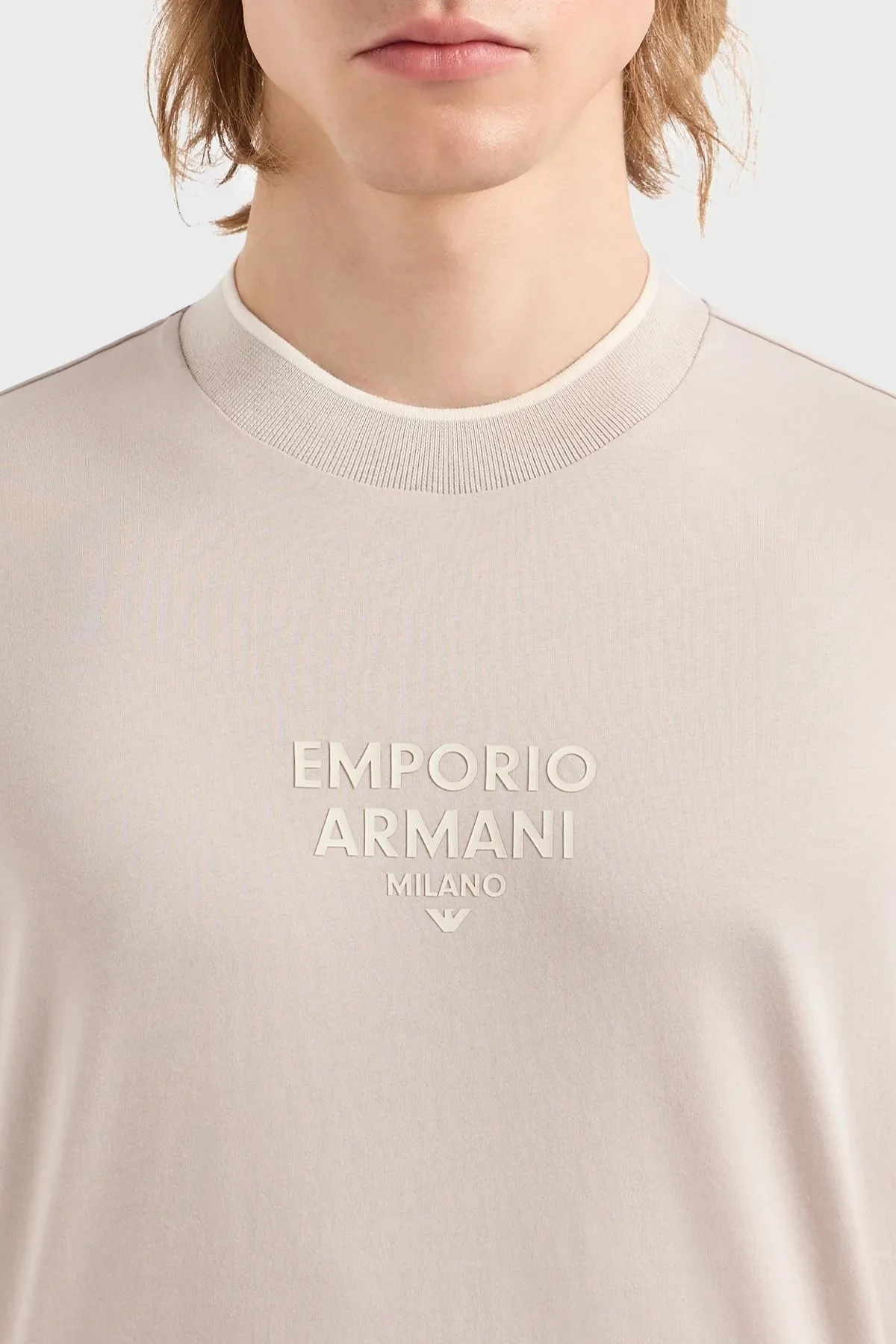 Emporio Armani Pamuklu Regular Fit Erkek T Shirt 3D1T73 1JPZZ 06H6 BEJ - 6