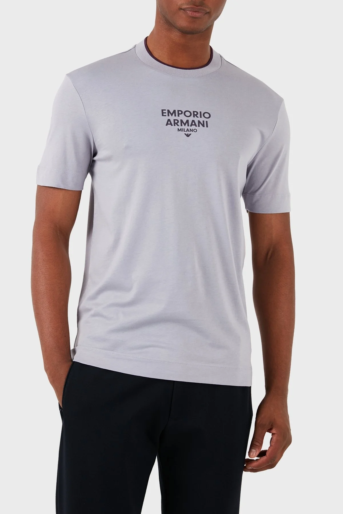 Emporio Armani Pamuklu Regular Fit Erkek T Shirt 3D1T73 1JPZZ 08B7 LİLA - 1