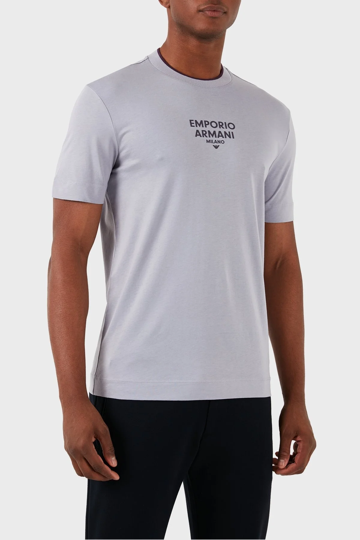 Emporio Armani Pamuklu Regular Fit Erkek T Shirt 3D1T73 1JPZZ 08B7 LİLA - 4