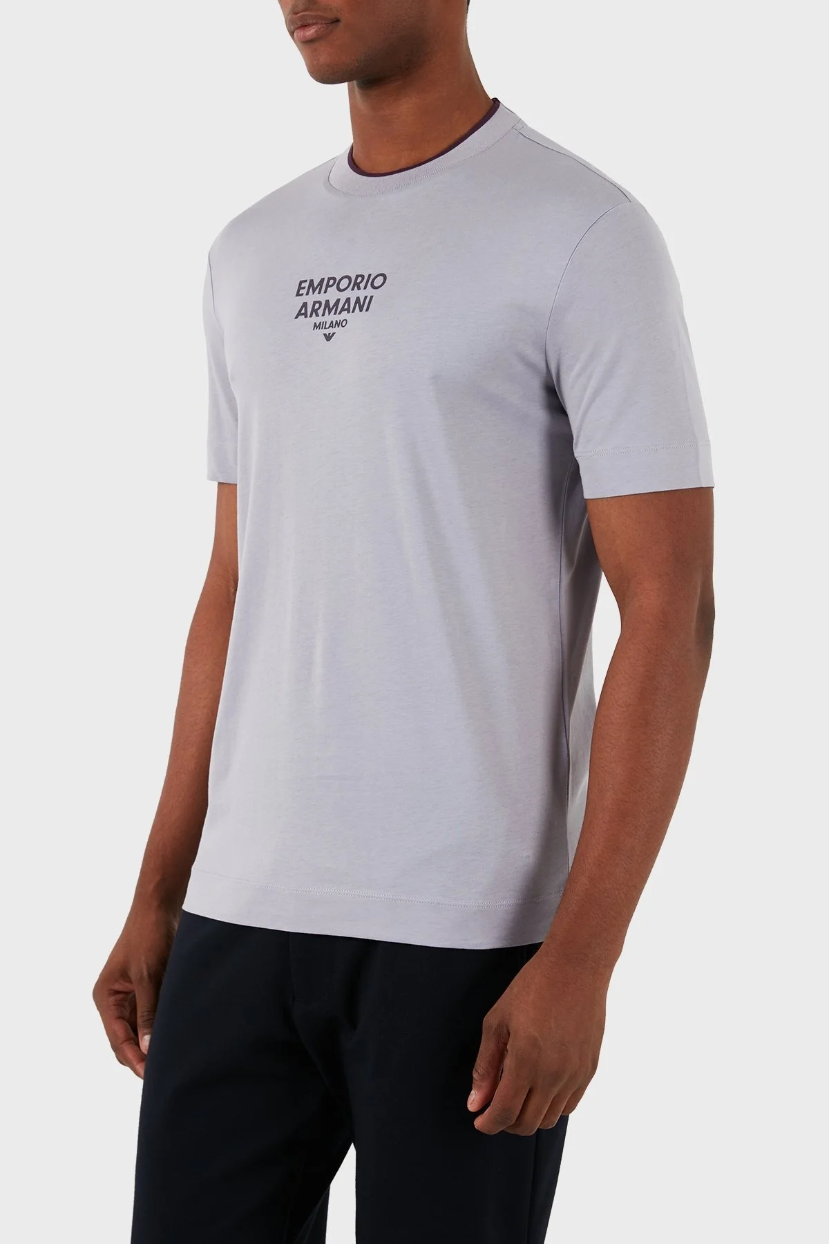 Emporio Armani Pamuklu Regular Fit Erkek T Shirt 3D1T73 1JPZZ 08B7 LİLA - 5