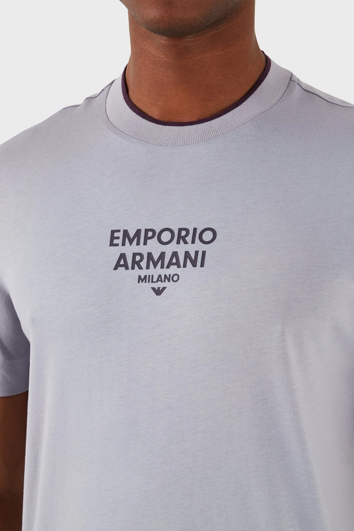Emporio Armani Pamuklu Regular Fit Erkek T Shirt 3D1T73 1JPZZ 08B7 LİLA - 6