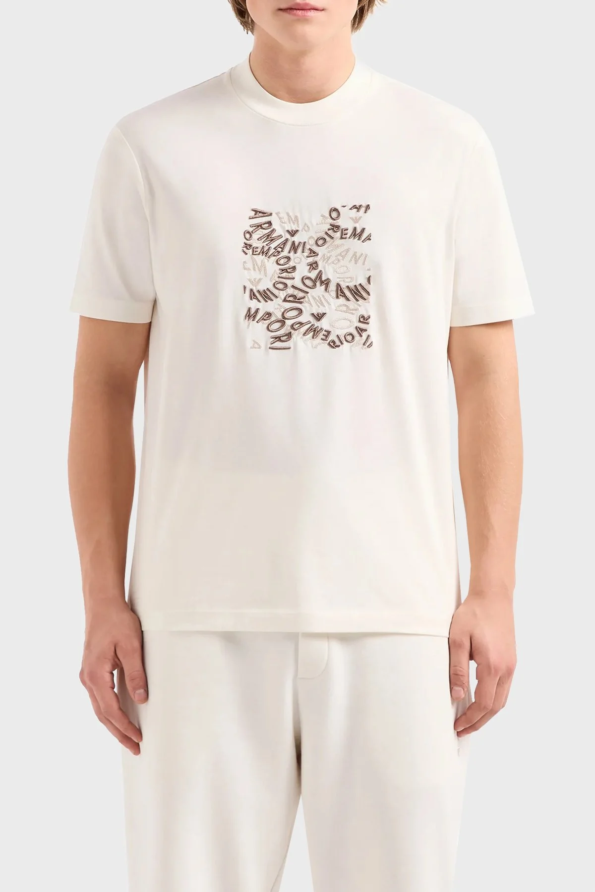 Emporio Armani Pamuklu Regular Fit Erkek T Shirt 3D1TG3 1JPZZ 01A2 EKRU - 1
