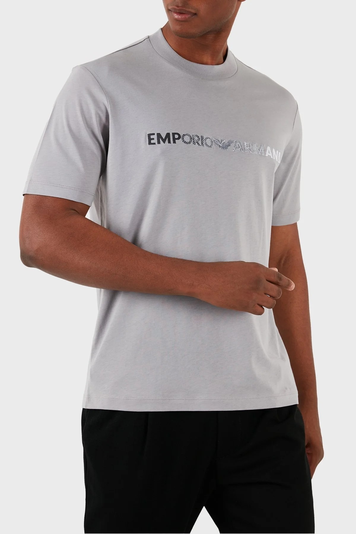 Emporio Armani Pamuklu Regular Fit Erkek T Shirt 3D1TG3 1JPZZ 06I4 GRİ - 10