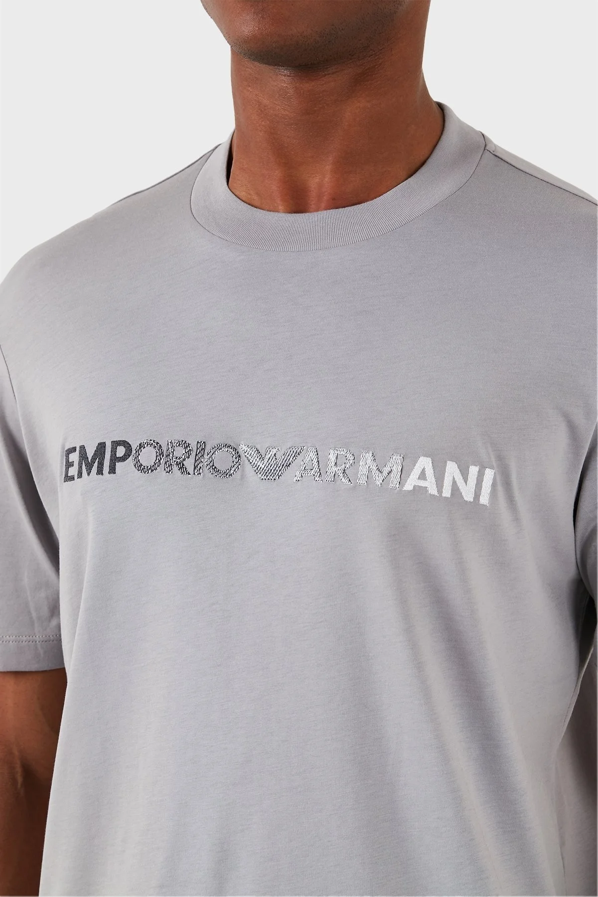 Emporio Armani Pamuklu Regular Fit Erkek T Shirt 3D1TG3 1JPZZ 06I4 GRİ - 11