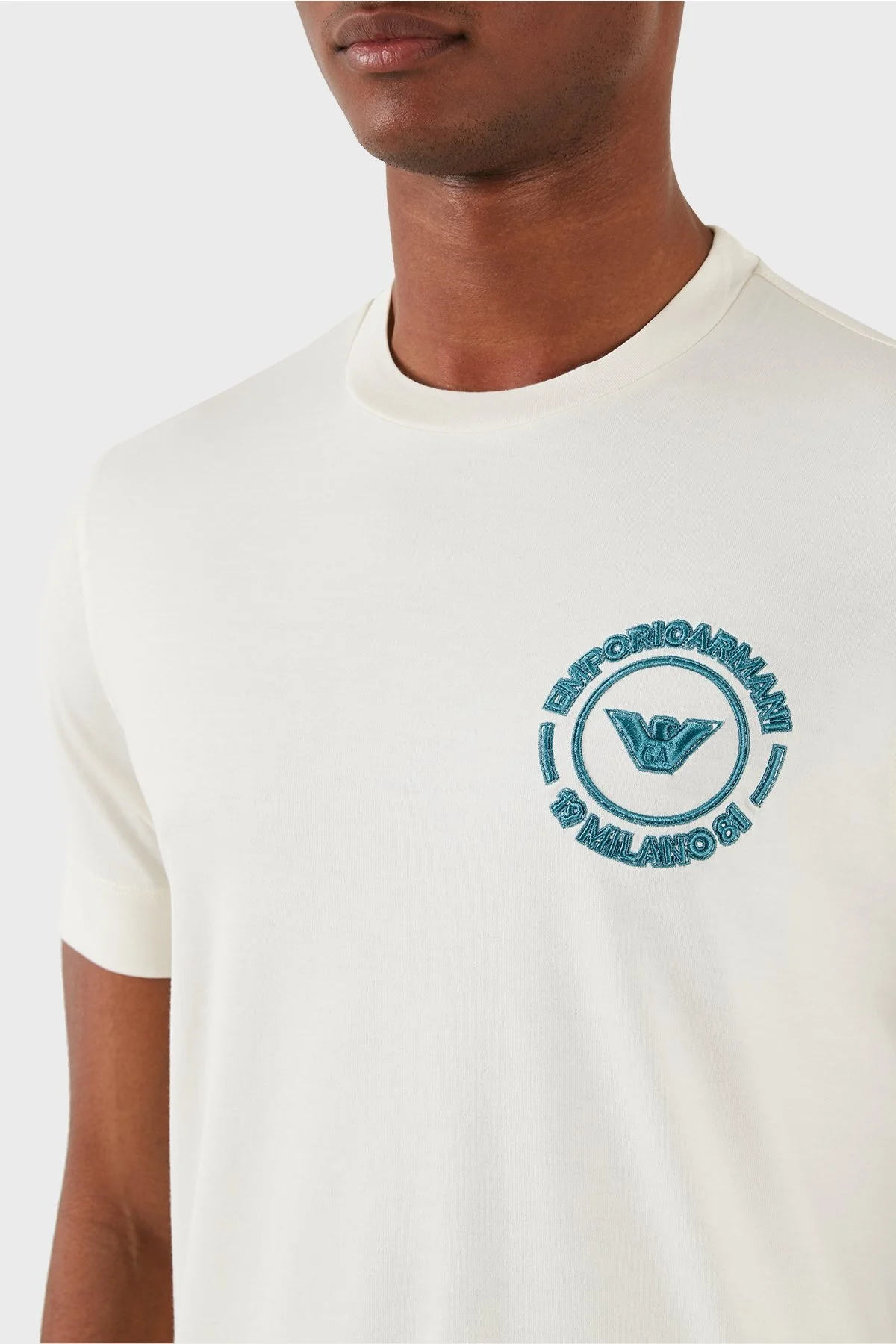 Emporio Armani Pamuklu Regular Fit Erkek T Shirt 3D1TG8 1JOCZ 01A5 EKRU - 10