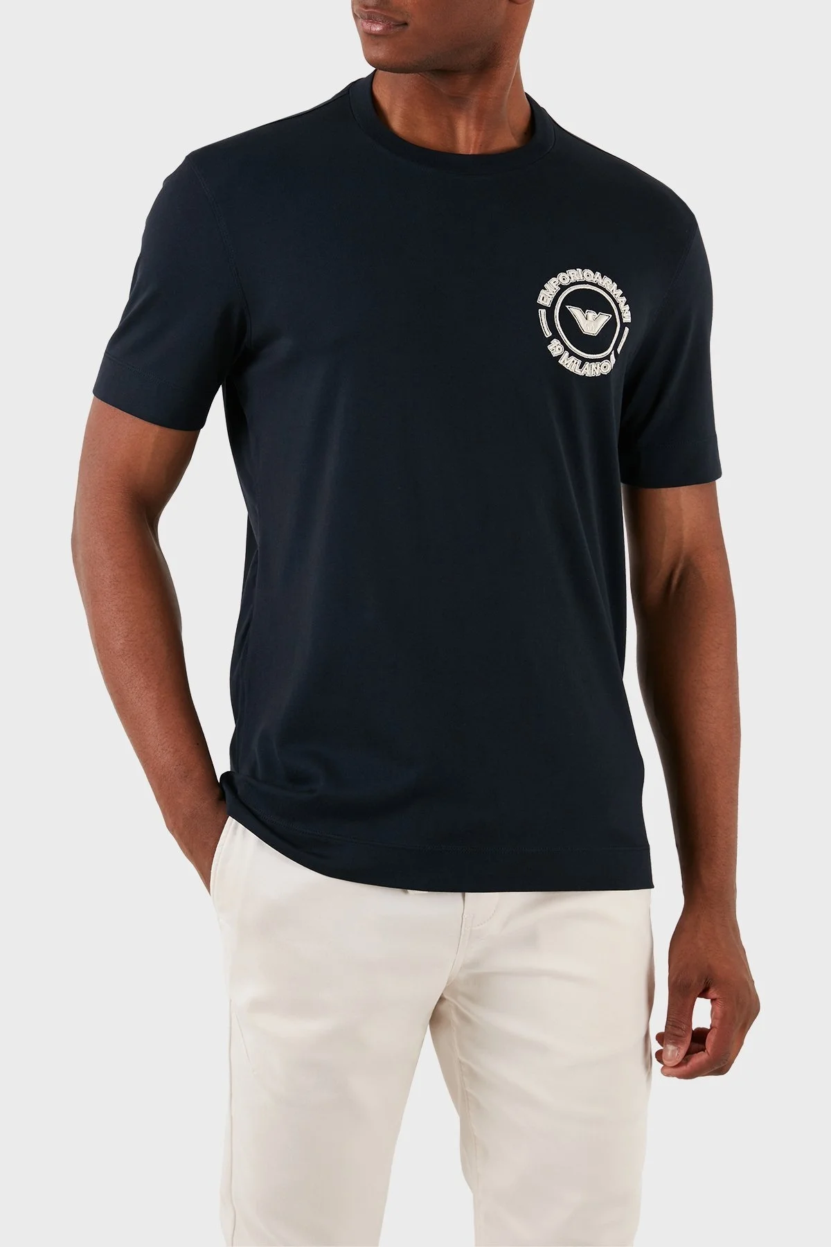 Emporio Armani Pamuklu Regular Fit Erkek T Shirt 3D1TG8 1JOCZ 09Q6 LACİVERT - 1