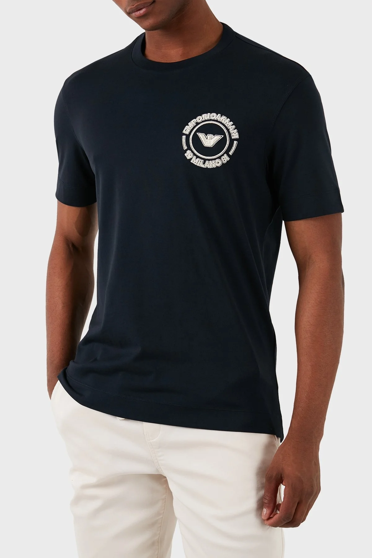 Emporio Armani Pamuklu Regular Fit Erkek T Shirt 3D1TG8 1JOCZ 09Q6 LACİVERT - 4