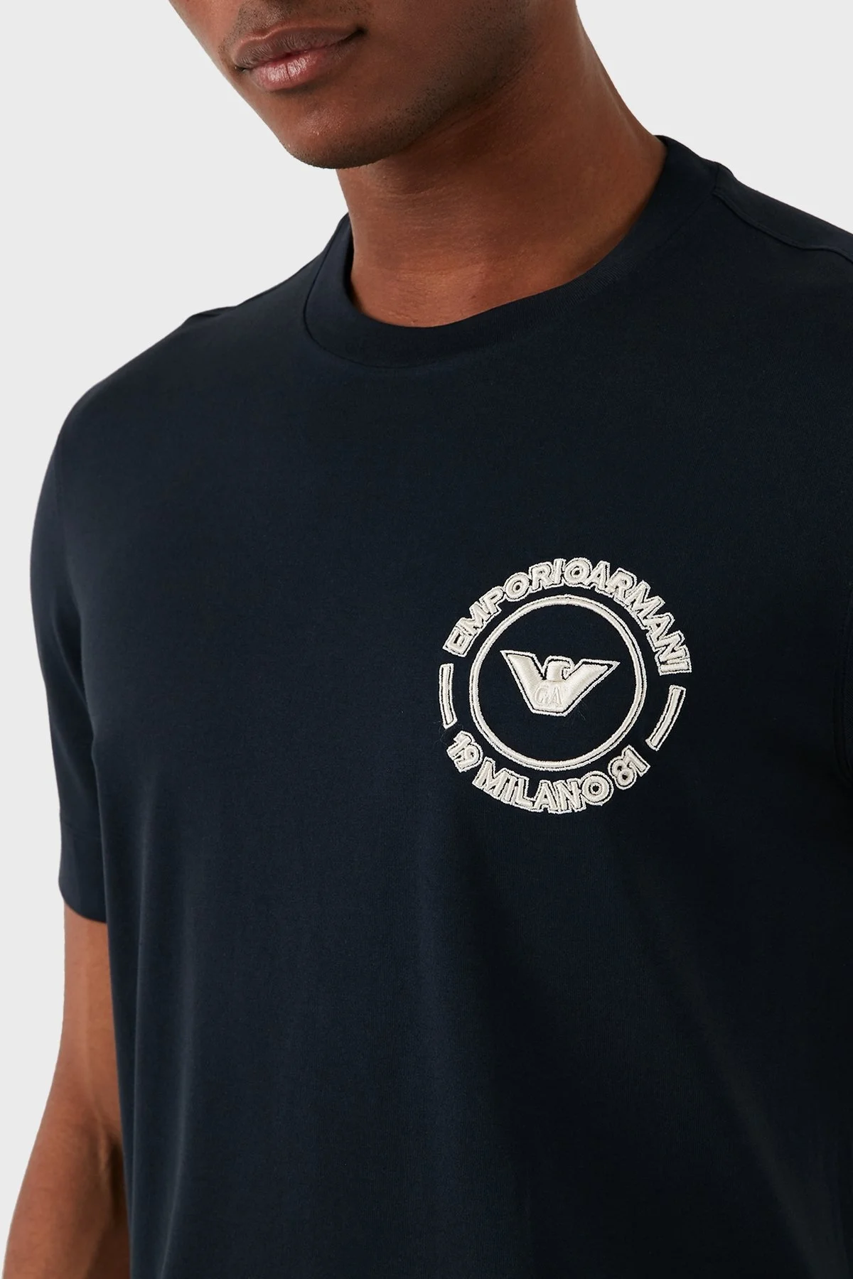 Emporio Armani Pamuklu Regular Fit Erkek T Shirt 3D1TG8 1JOCZ 09Q6 LACİVERT - 5