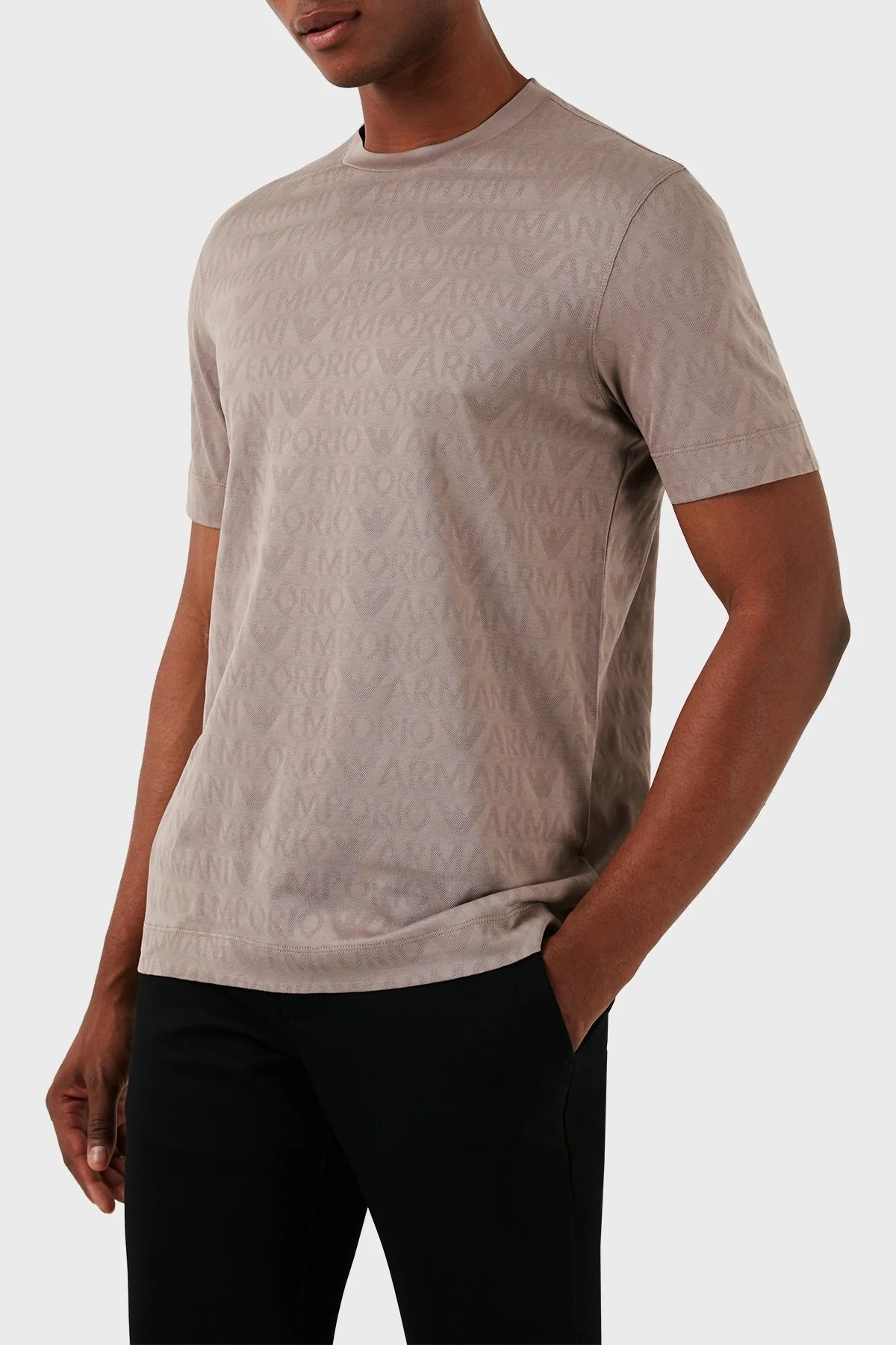 Emporio Armani Pamuklu Regular Fit Erkek T Shirt 3D1TH5 1JORZ 0650 BEJ - 2
