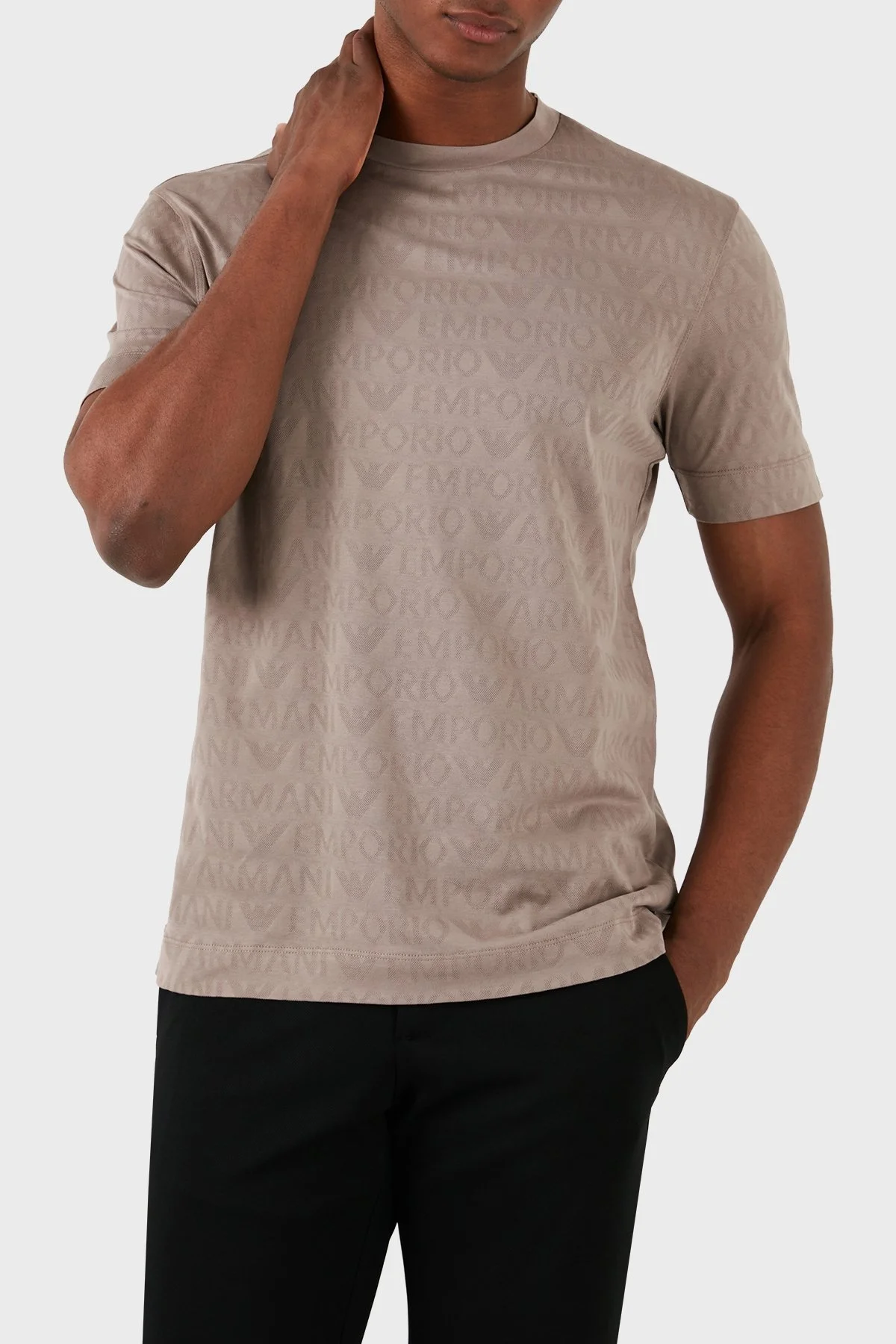 Emporio Armani Pamuklu Regular Fit Erkek T Shirt 3D1TH5 1JORZ 0650 BEJ - 4