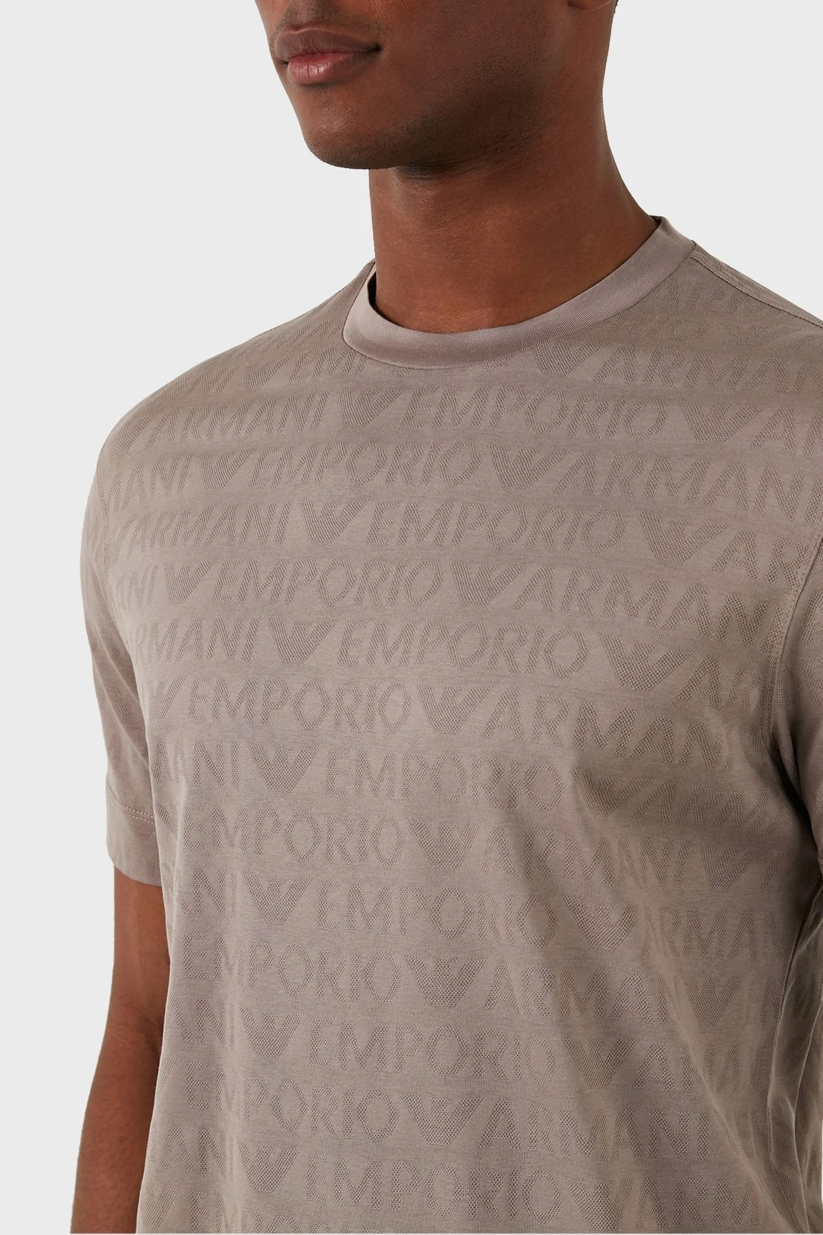 Emporio Armani Pamuklu Regular Fit Erkek T Shirt 3D1TH5 1JORZ 0650 BEJ - 6