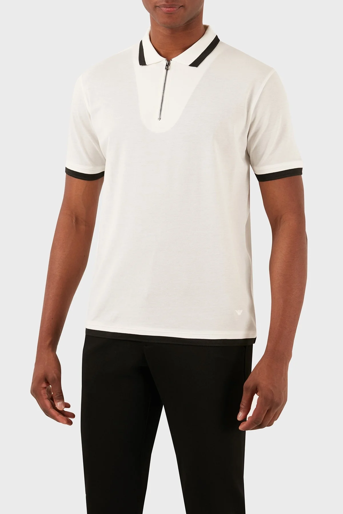 Emporio Armani Pamuklu Regular Fit Fermuarlı Erkek Polo Yaka T Shirt 3D1FE5 1JTKZ 0101 BEYAZ - 9