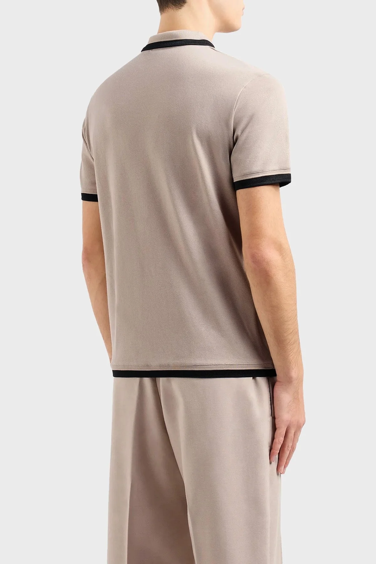 Emporio Armani Pamuklu Regular Fit Fermuarlı Erkek Polo Yaka T Shirt 3D1FE5 1JTKZ 01M5 BEJ - 3