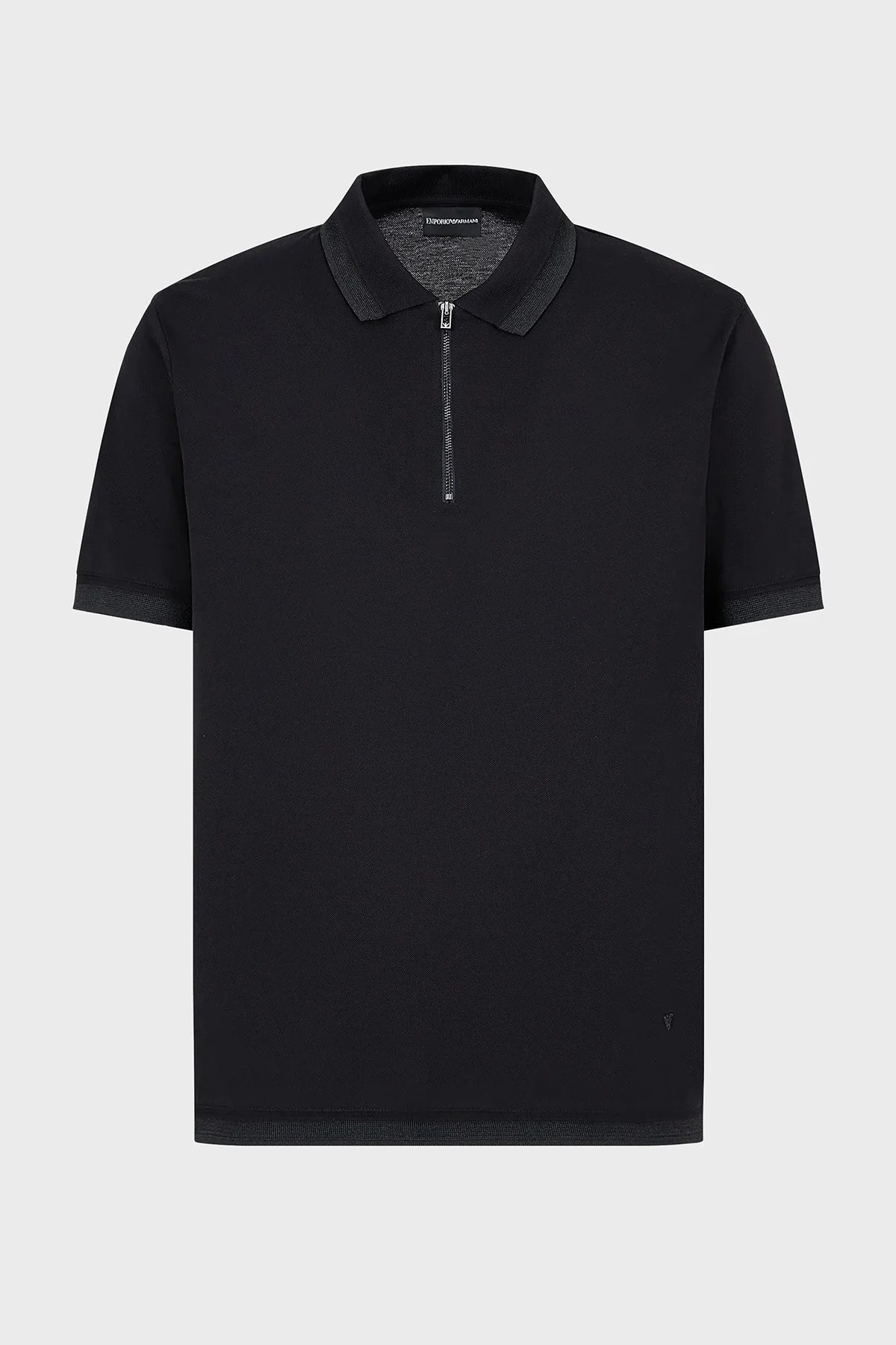 Emporio Armani Pamuklu Regular Fit Fermuarlı Erkek Polo Yaka T Shirt 3D1FE5 1JTKZ 0999 SİYAH - 4