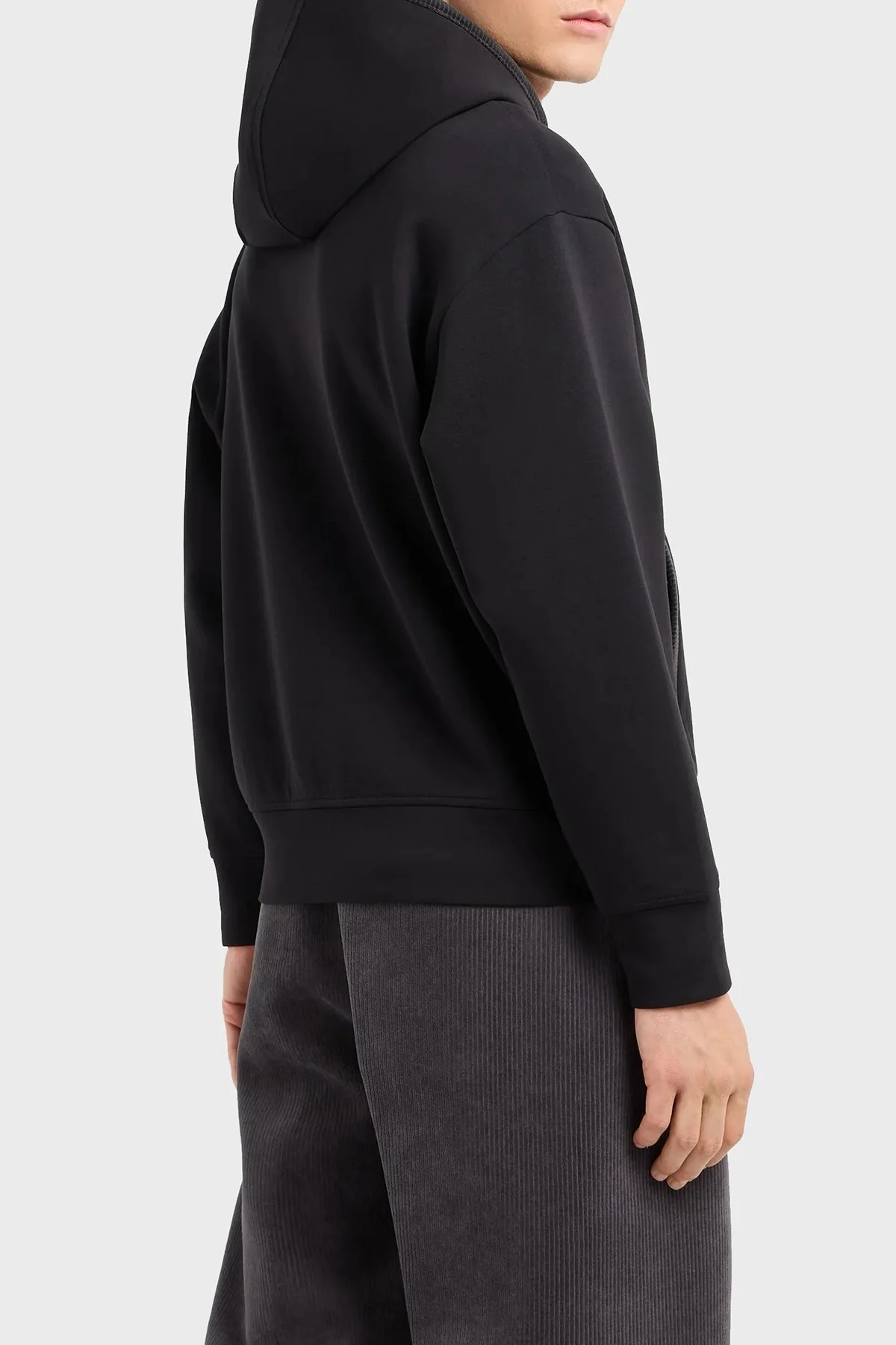 Emporio Armani Pamuklu Regular Fit Fermuarlı Kapüşonlu Erkek Sweat 6D1M97 1JHSZ 0999 SİYAH - 2