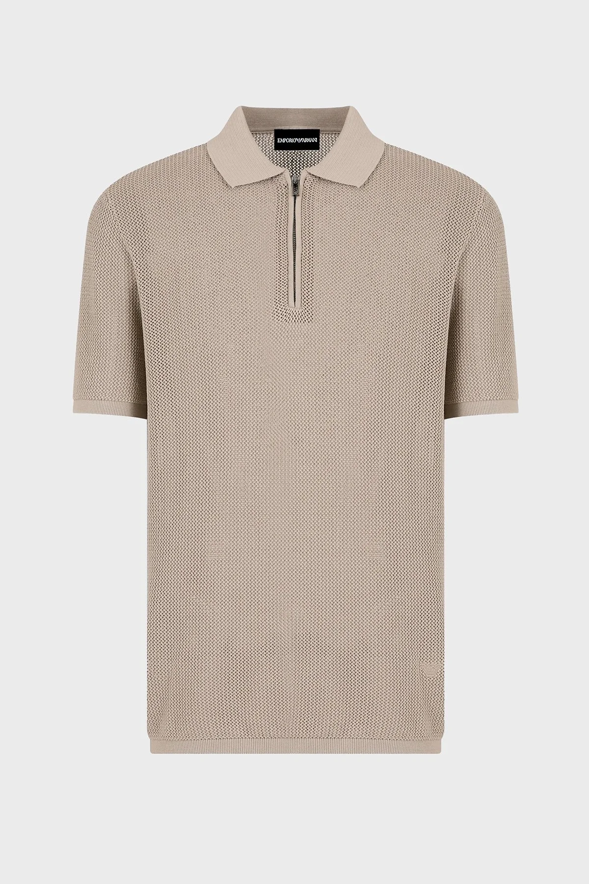 Emporio Armani Pamuklu Regular Fit Fermuarlı Polo Yaka Erkek Triko 3D1MXT 1MQCZ 0650 BEJ - 5