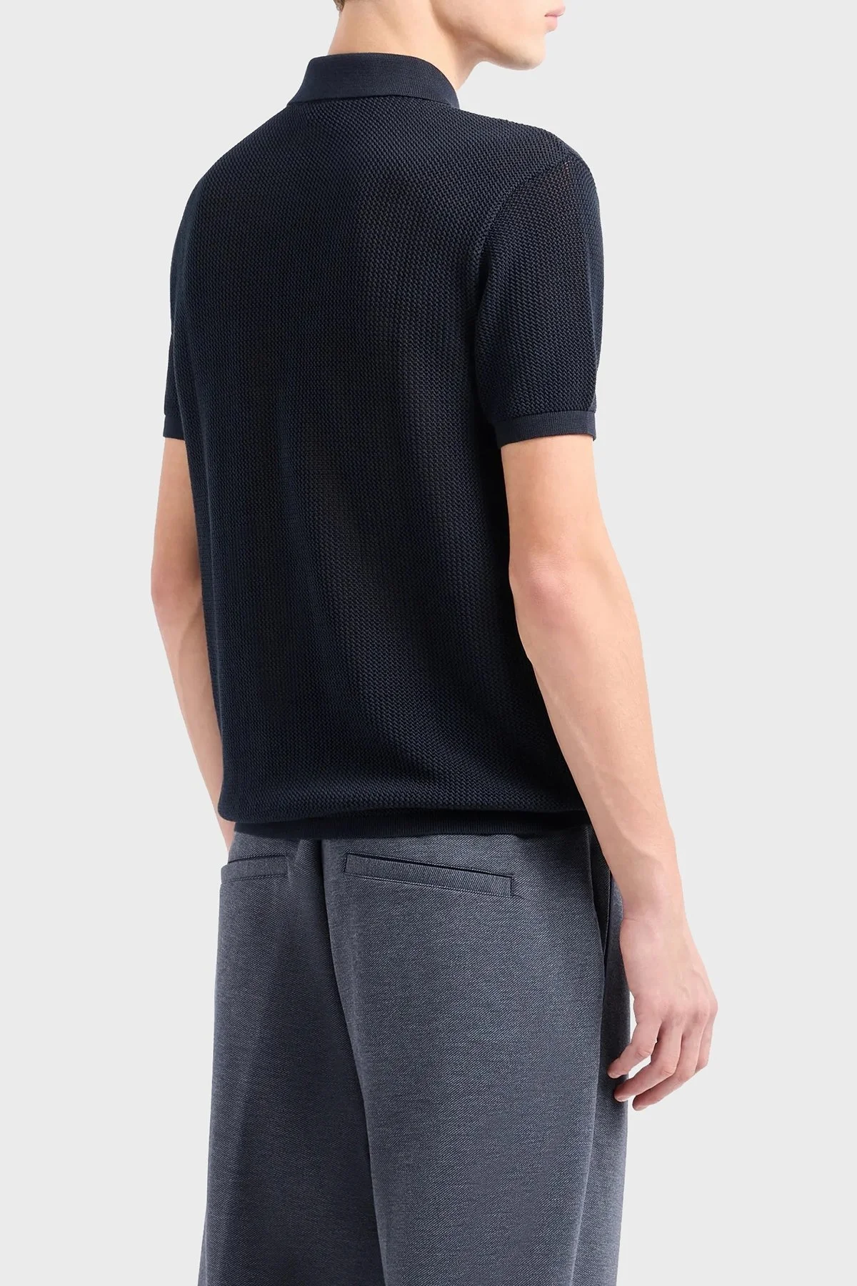 Emporio Armani Pamuklu Regular Fit Fermuarlı Polo Yaka Triko Erkek Kazak 3D1MXT 1MQCZ 0920 LACİVERT - 2