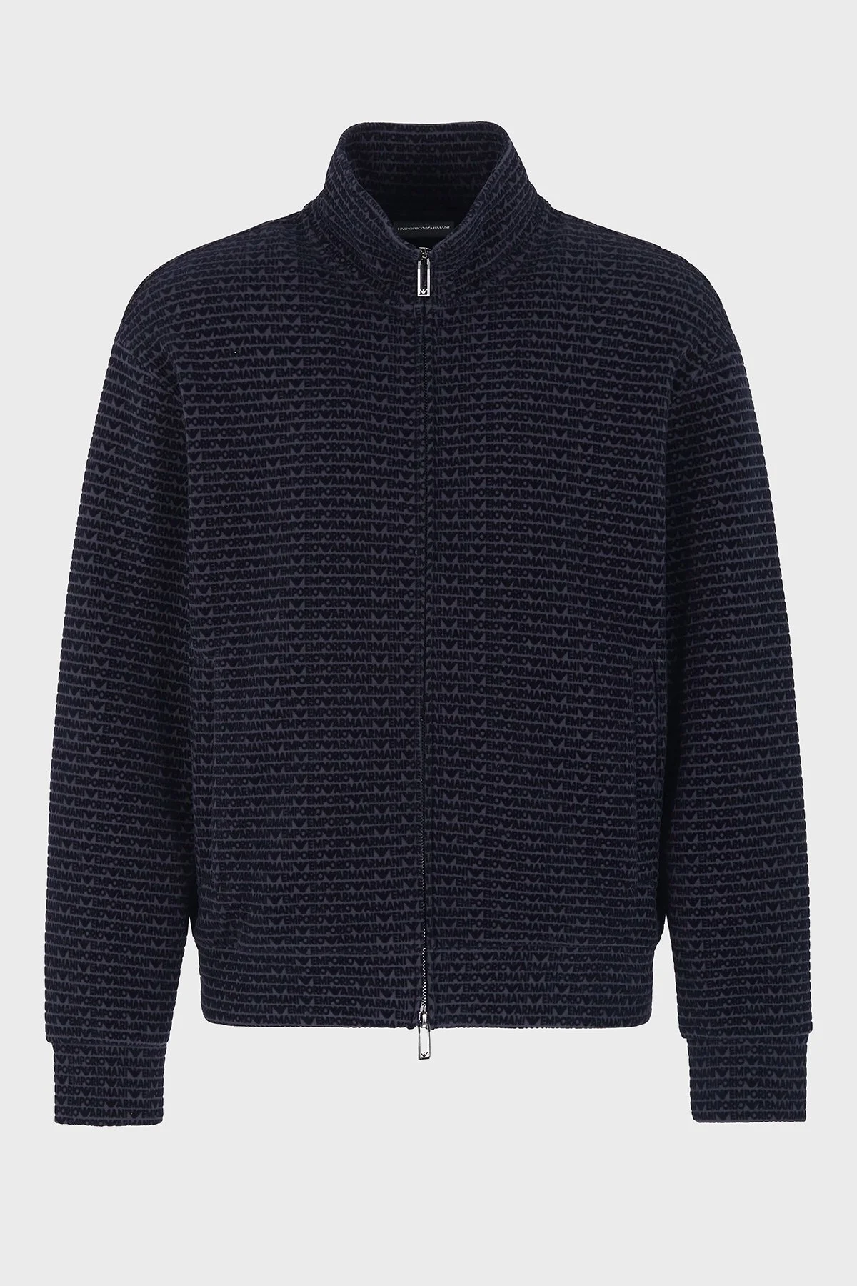 Emporio Armani Pamuklu Regular Fit Fermuarlı Tamamı Logolu Erkek Sweat EM001697 AF10013 FB229 LACİVERT - 5