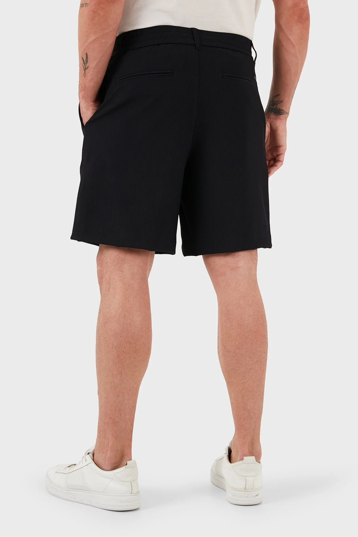 Emporio Armani Pamuklu Regular Fit Fitilli Bermuda Erkek Short EM001507 AF14076 UC001 SİYAH - 6