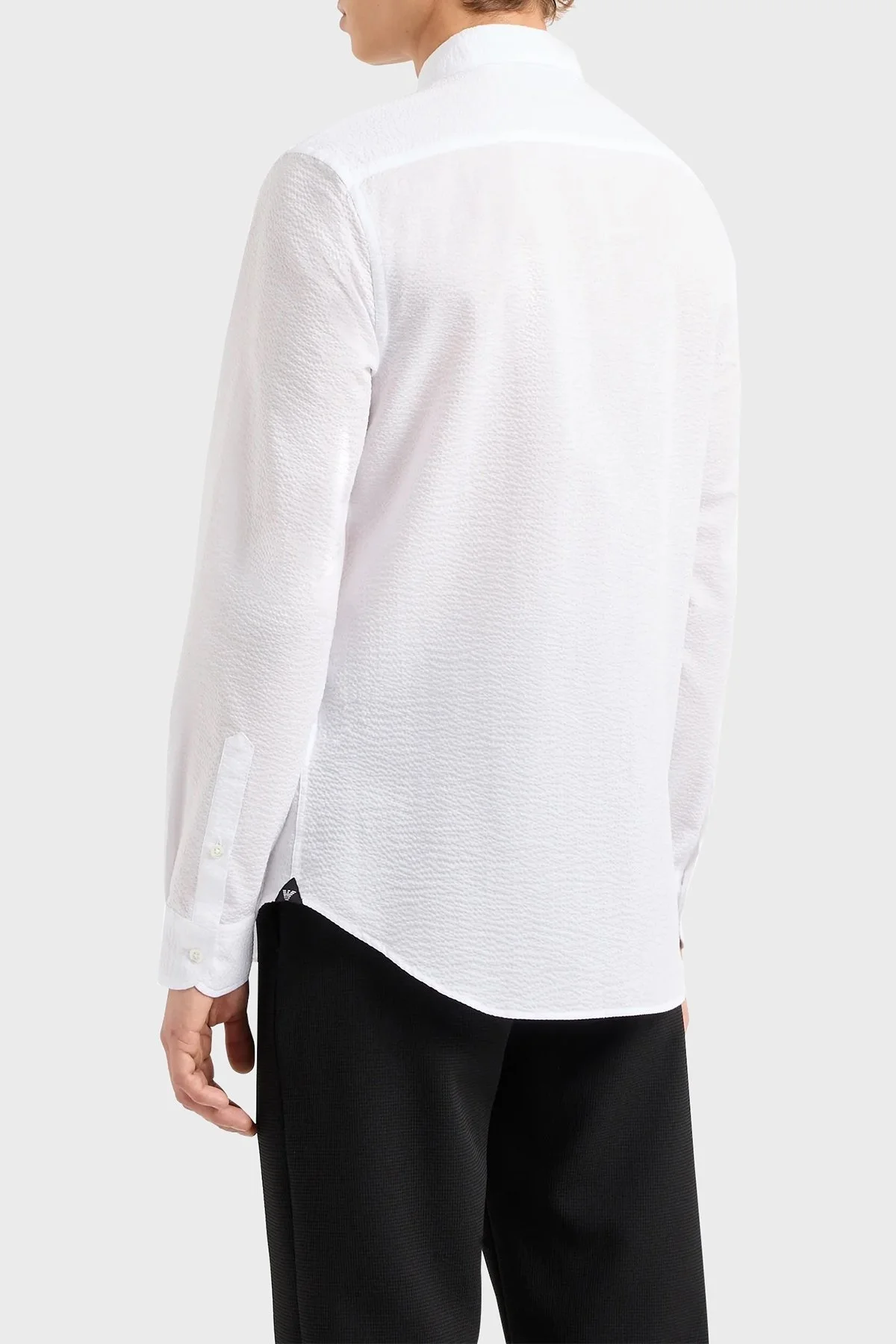 Emporio Armani Pamuklu Regular Fit Gofre Erkek Gömlek E31SM0 F1336 100 BEYAZ - 3
