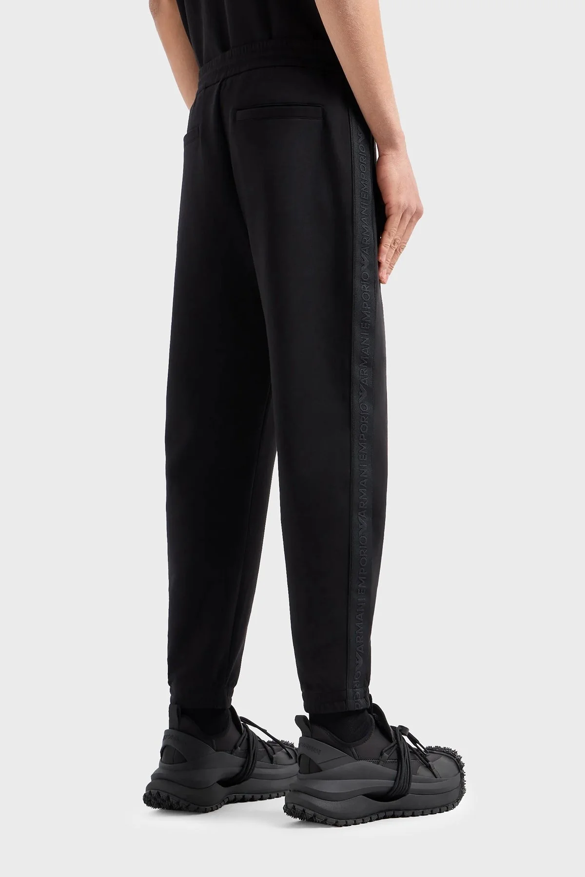 Emporio Armani Pamuklu Regular Fit Jogger Spor Erkek Pantolon 3D1P68 1JHSZ 0999 SİYAH - 3