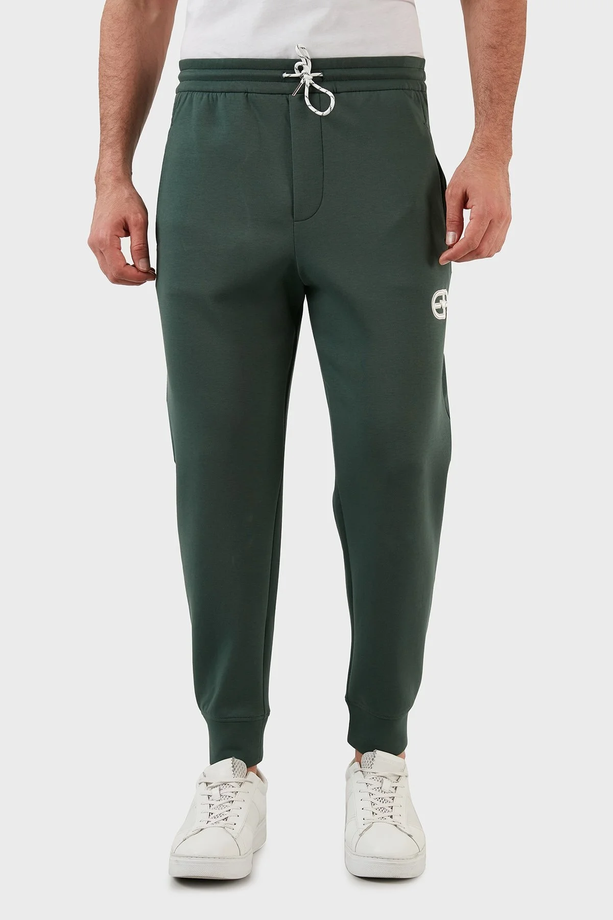 Emporio Armani Pamuklu Regular Fit Jogger Spor Erkek Pantolon 3L1PFV 1JHSZ 0572 KOYU YEŞİL - 1