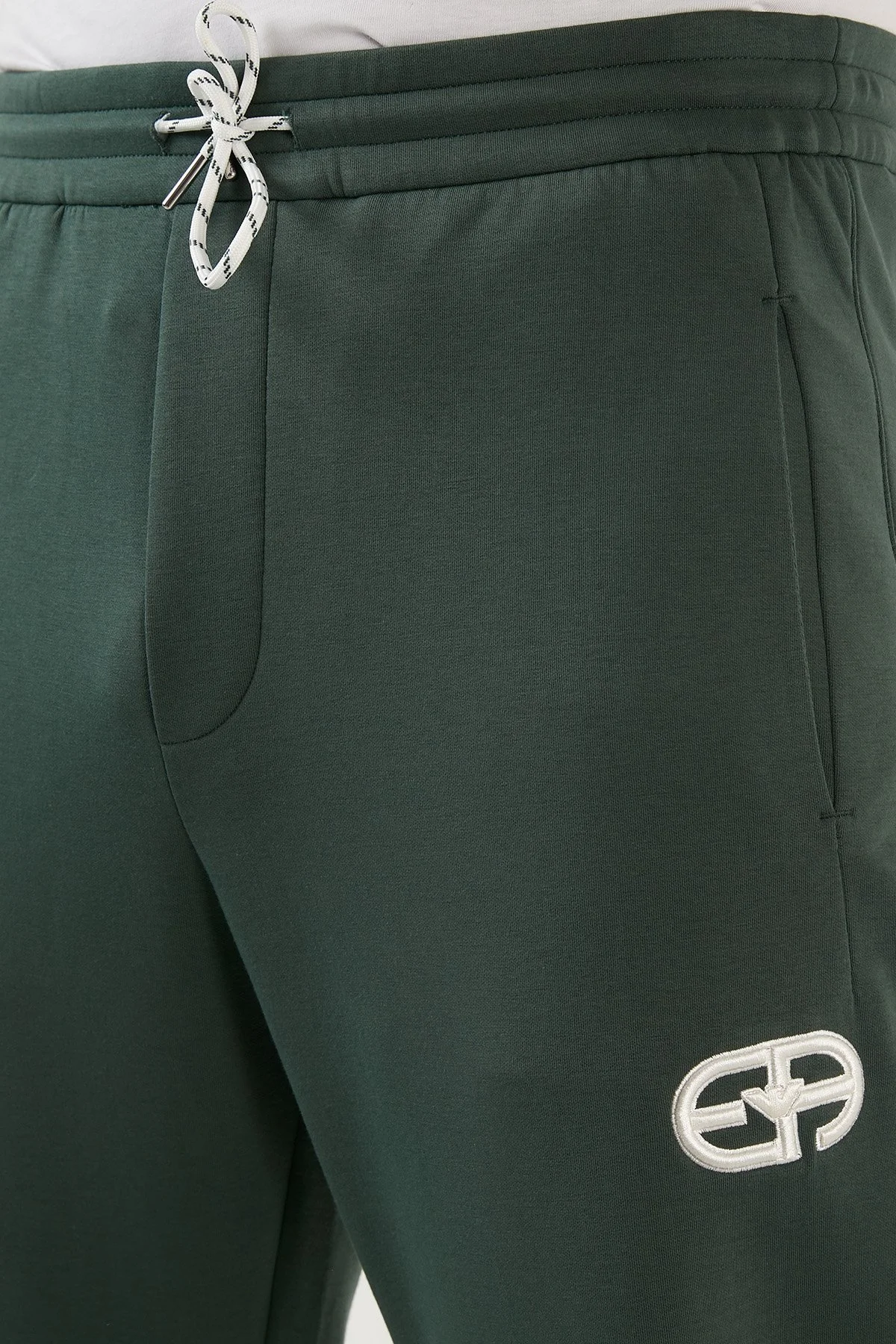 Emporio Armani Pamuklu Regular Fit Jogger Spor Erkek Pantolon 3L1PFV 1JHSZ 0572 KOYU YEŞİL - 4