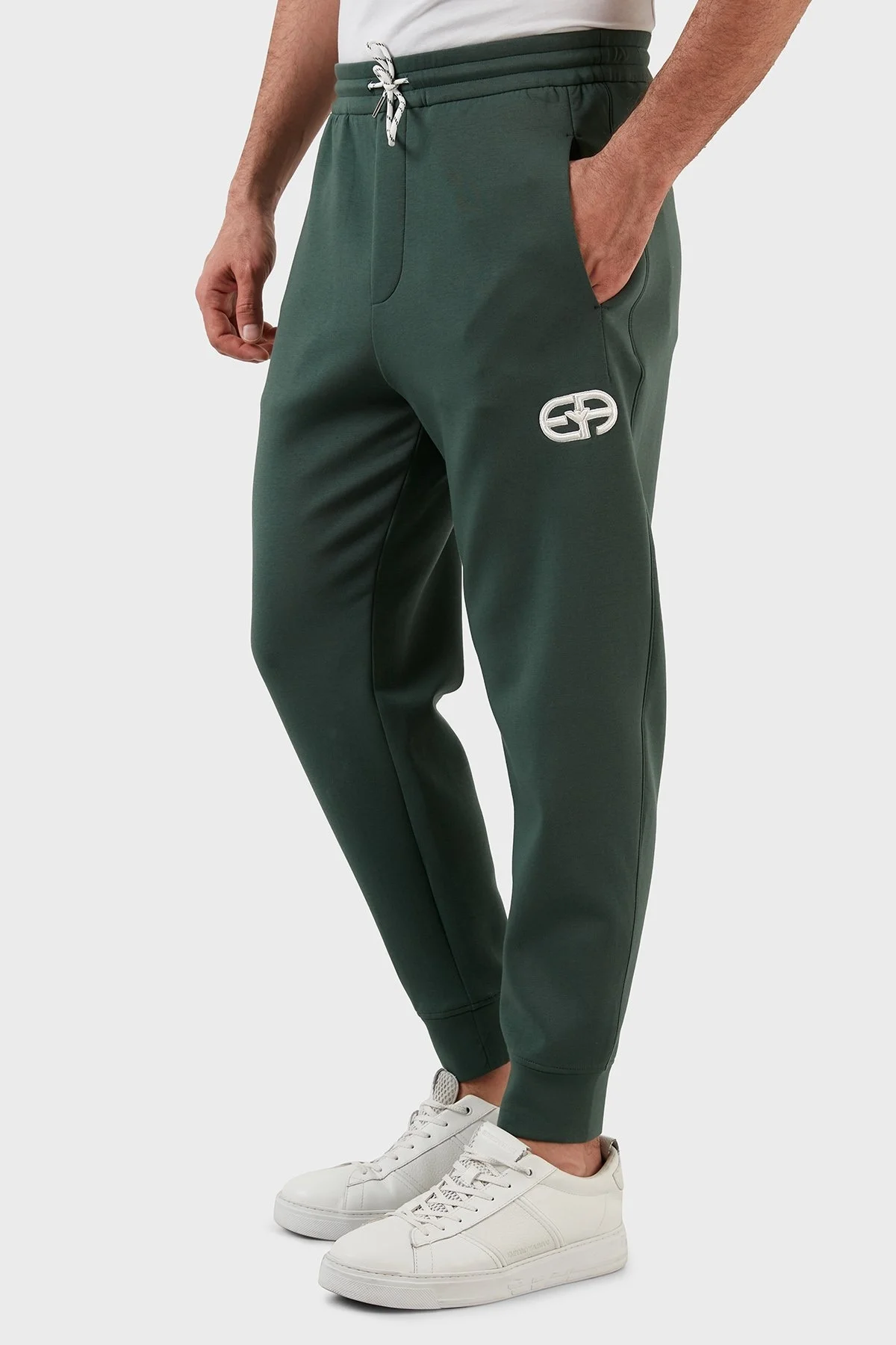 Emporio Armani Pamuklu Regular Fit Jogger Spor Erkek Pantolon 3L1PFV 1JHSZ 0572 KOYU YEŞİL - 6