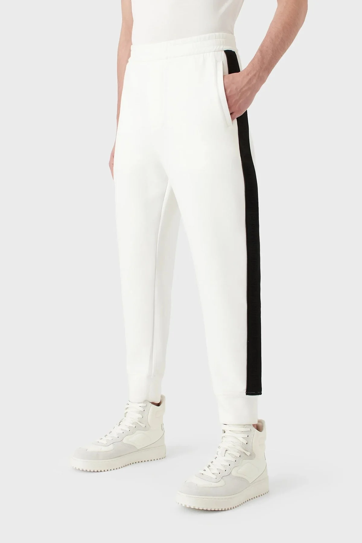 Emporio Armani Pamuklu Regular Fit Jogger Spor Erkek Pantolon 3R1PCG 1JHSZ 0101 BEYAZ - 6