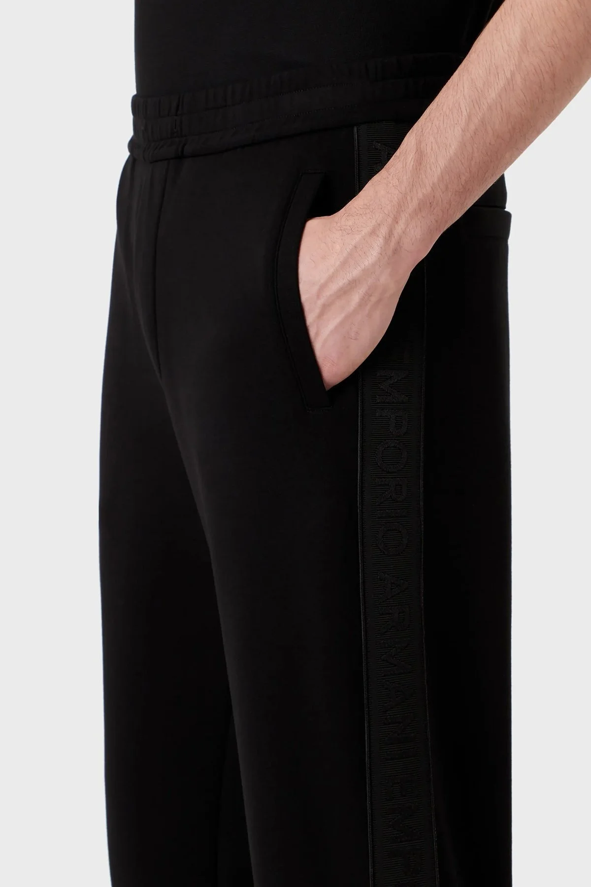 Emporio Armani Pamuklu Regular Fit Jogger Spor Erkek Pantolon 3R1PCG 1JHSZ 0999 SİYAH - 4