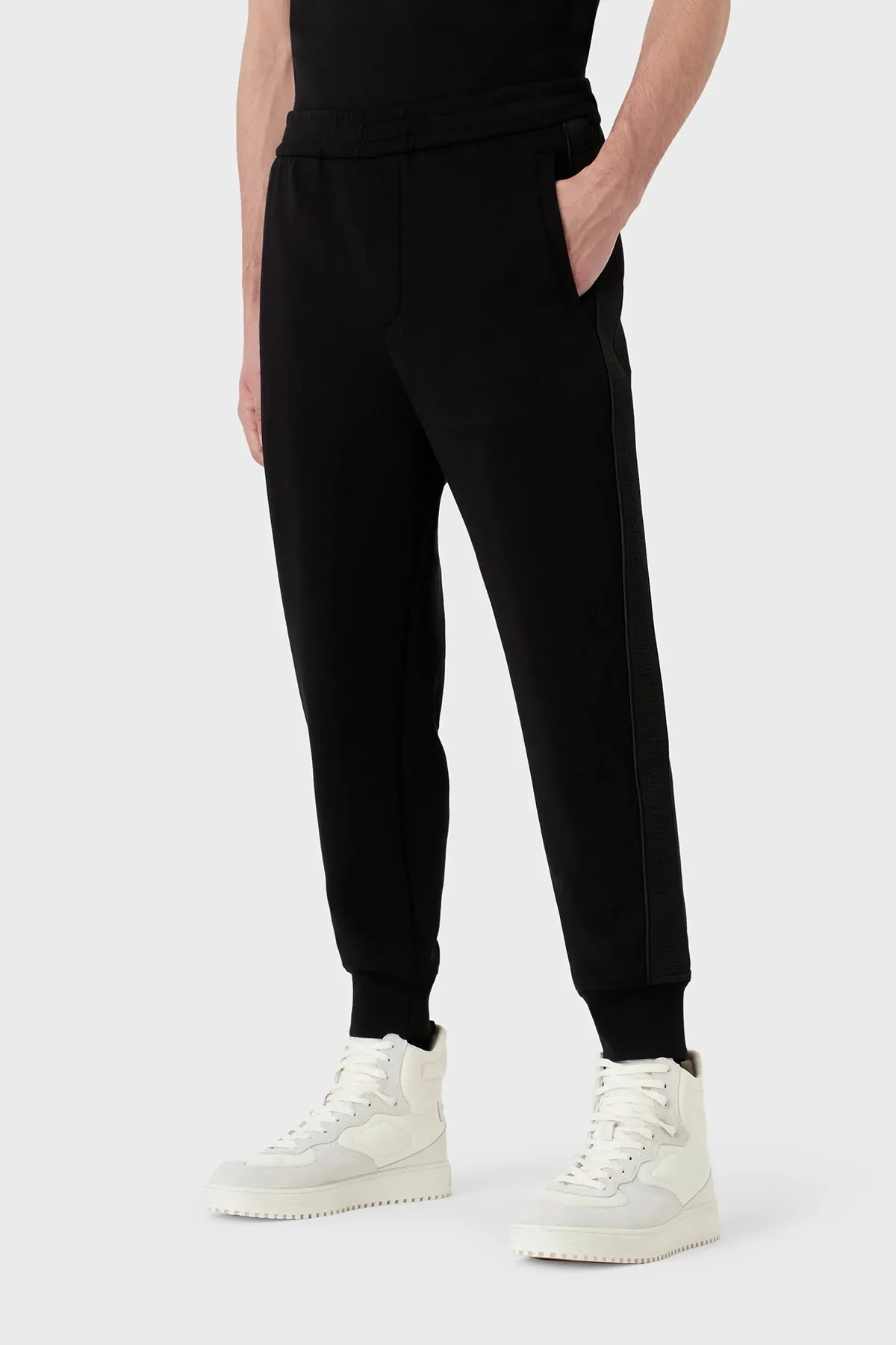 Emporio Armani Pamuklu Regular Fit Jogger Spor Erkek Pantolon 3R1PCG 1JHSZ 0999 SİYAH - 1