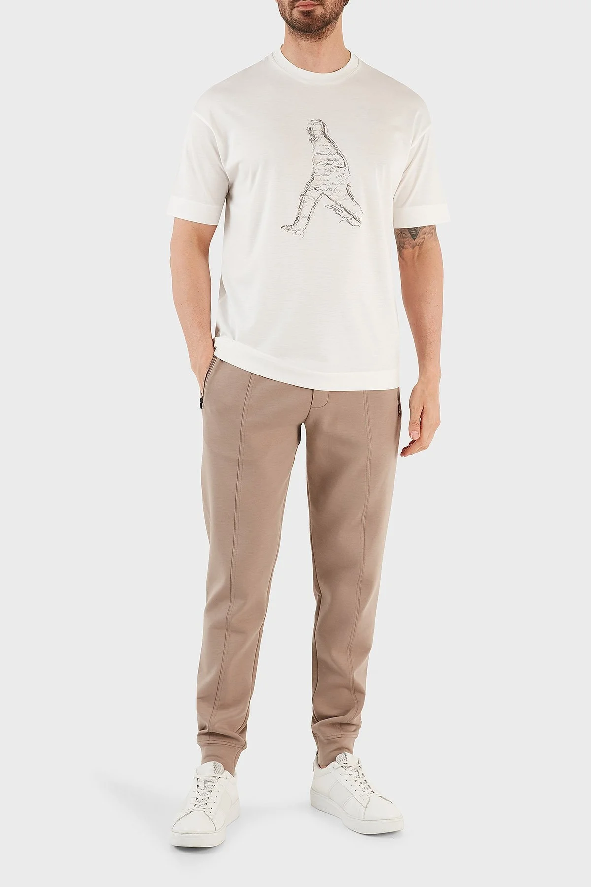 Emporio Armani Pamuklu Regular Fit Jogger Spor Erkek Pantolon 3R1PZ8 1JHSZ 0144 TOPRAK - 1