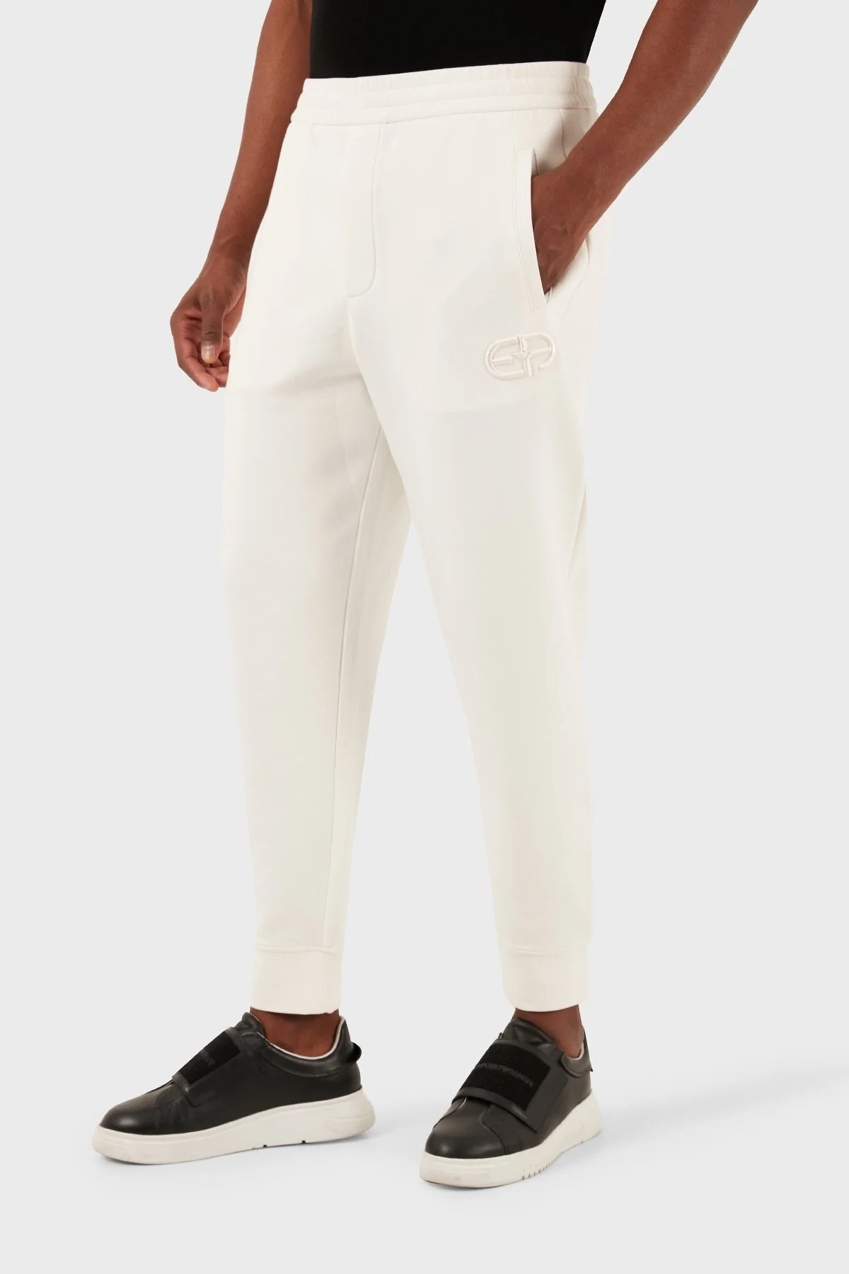 Emporio Armani Pamuklu Regular Fit Jogger Spor Erkek Pantolon 8N1PT0 1JHSZ 0101 BEYAZ - 1