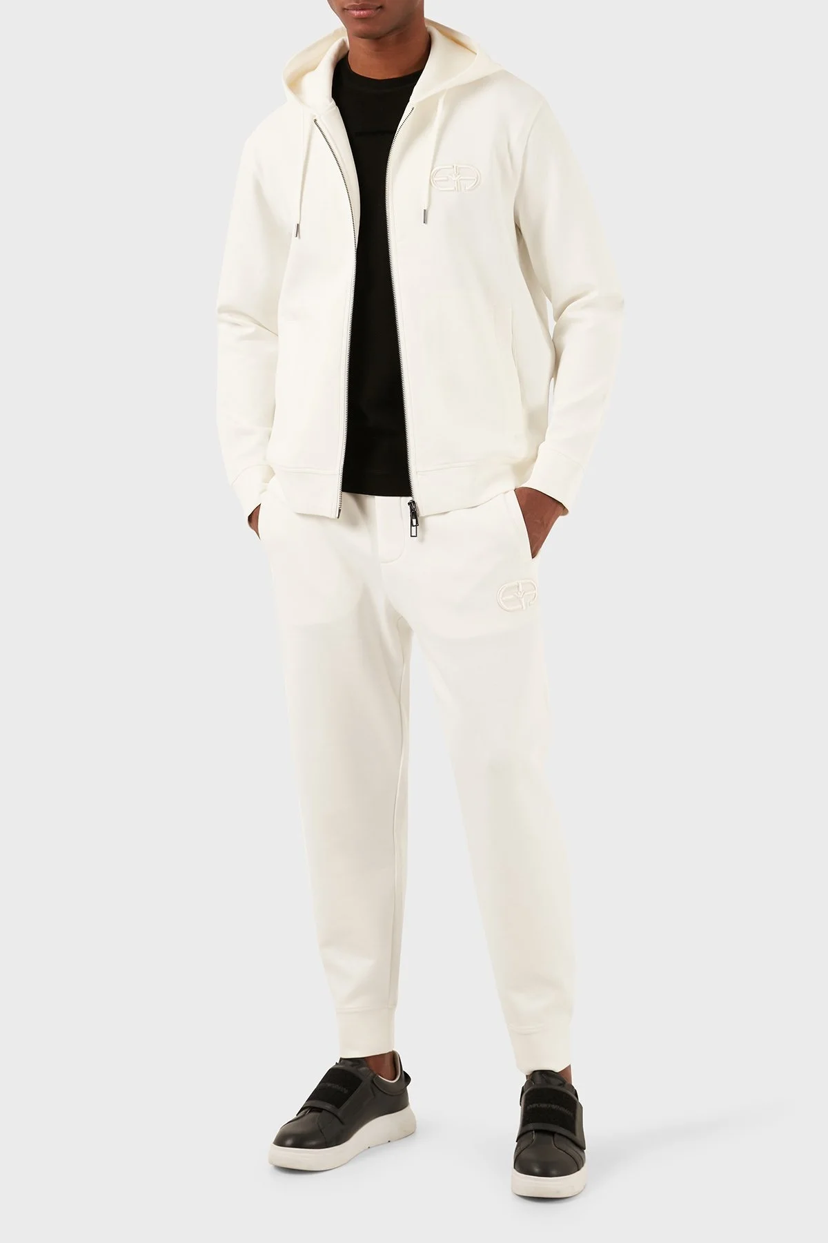 Emporio Armani Pamuklu Regular Fit Jogger Spor Erkek Pantolon 8N1PT0 1JHSZ 0101 BEYAZ - 3