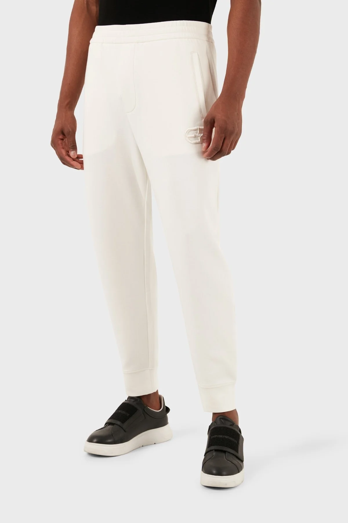 Emporio Armani Pamuklu Regular Fit Jogger Spor Erkek Pantolon 8N1PT0 1JHSZ 0101 BEYAZ - 4