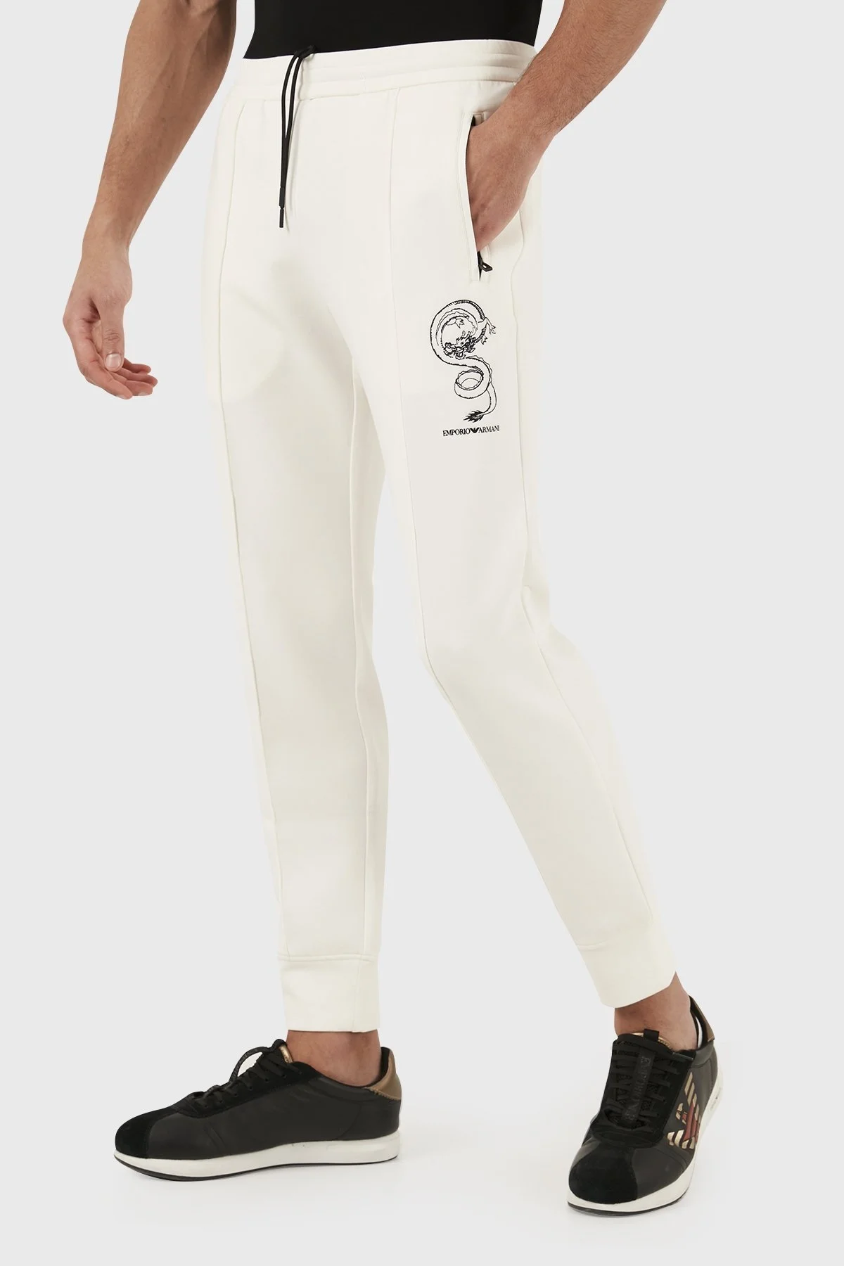 Emporio Armani Pamuklu Regular Fit Jogger Spor Erkek Pantolon EM000012 AF10013 U0003 BEYAZ - 9