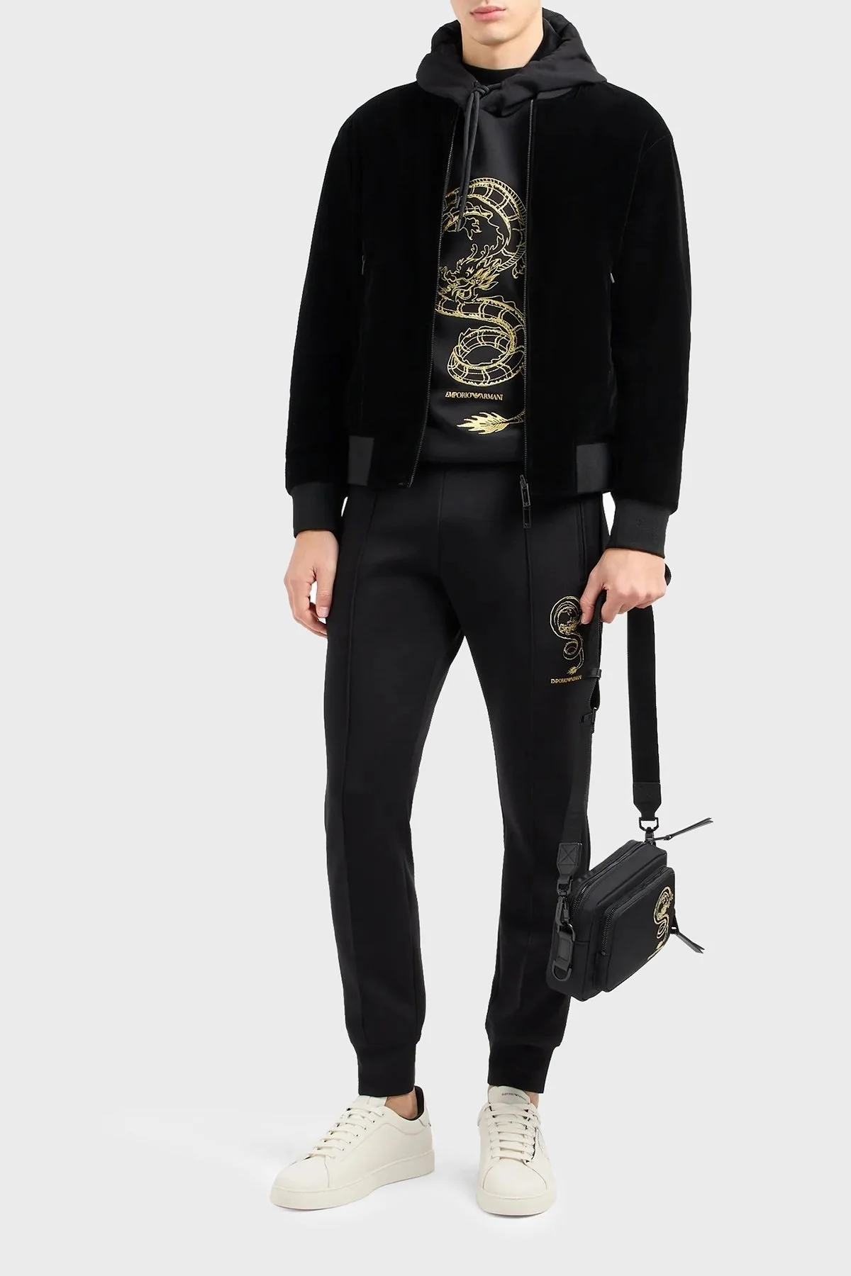 Emporio Armani Pamuklu Regular Fit Jogger Spor Erkek Pantolon EM000012 AF10013 U8133 SİYAH - 3