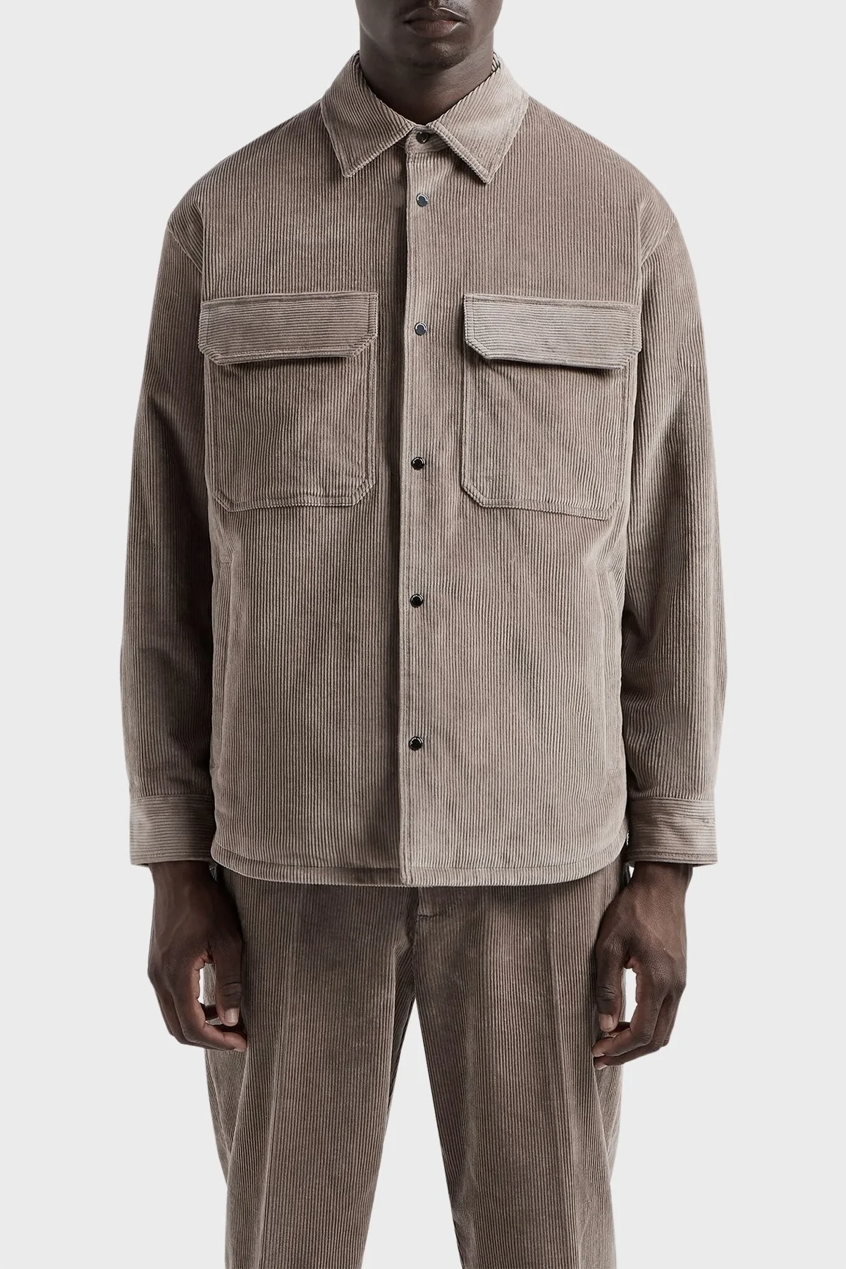 Emporio Armani Pamuklu Regular Fit Kadife Erkek Ceket 6D1CN0 1NUCZ 0144 VİZON - 1