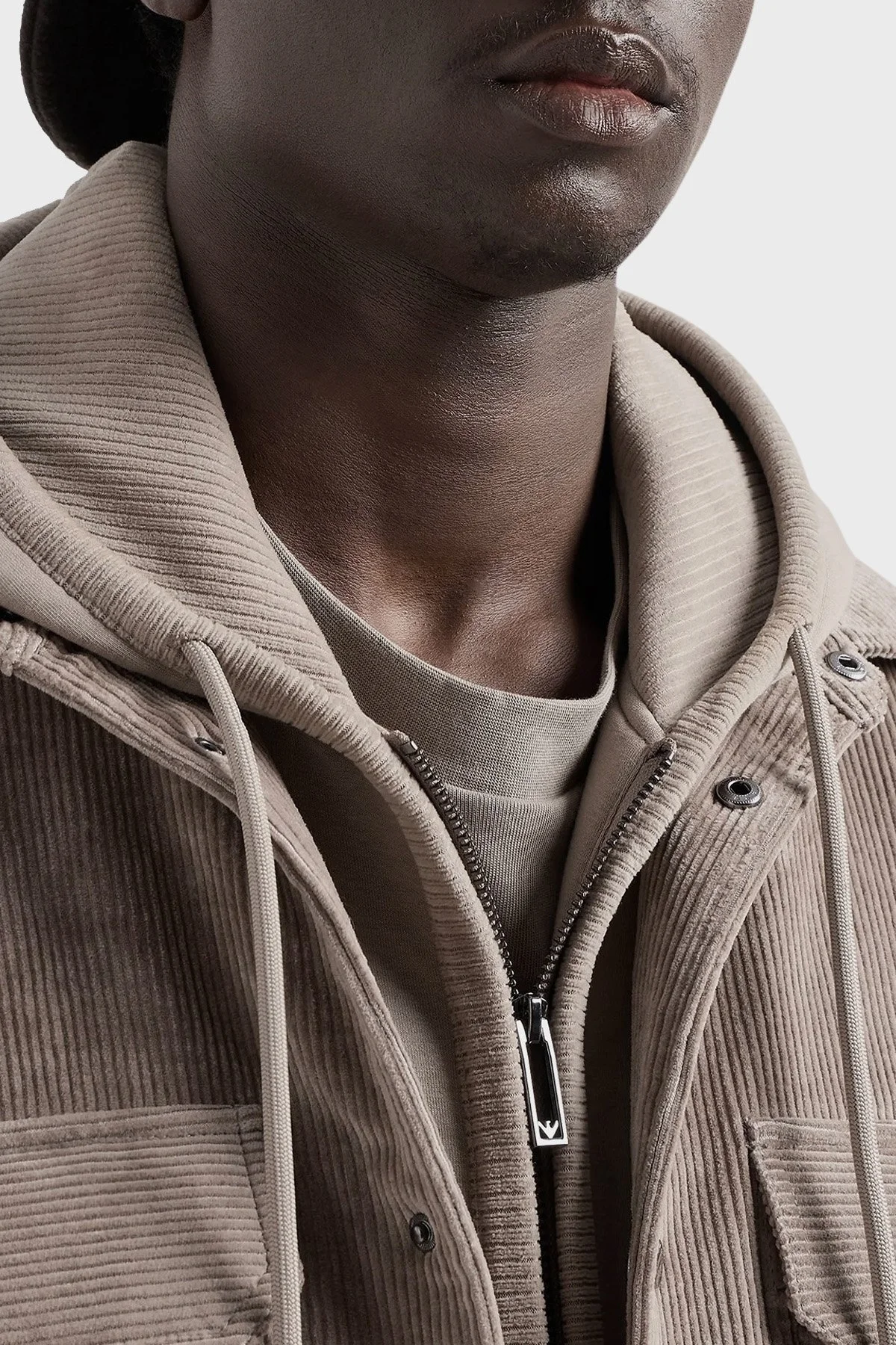 Emporio Armani Pamuklu Regular Fit Kadife Erkek Ceket 6D1CN0 1NUCZ 0144 VİZON - 4